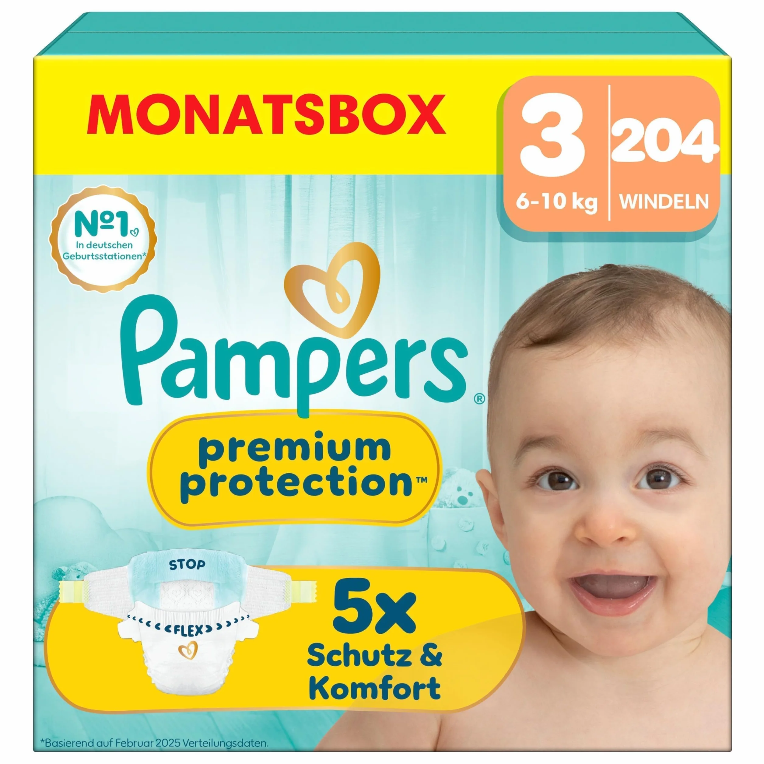 Pampers Premium Protection Pieluszki, Rozmiar 3 (6-10 kg)