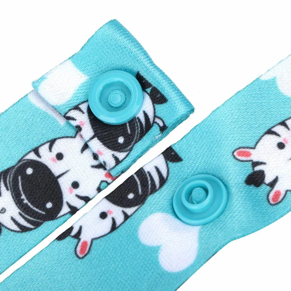 Uniwersalny pasek mocujący na kubek niekapek dla dziecka regulowany wózek krzesełko do karmienia (zebra)