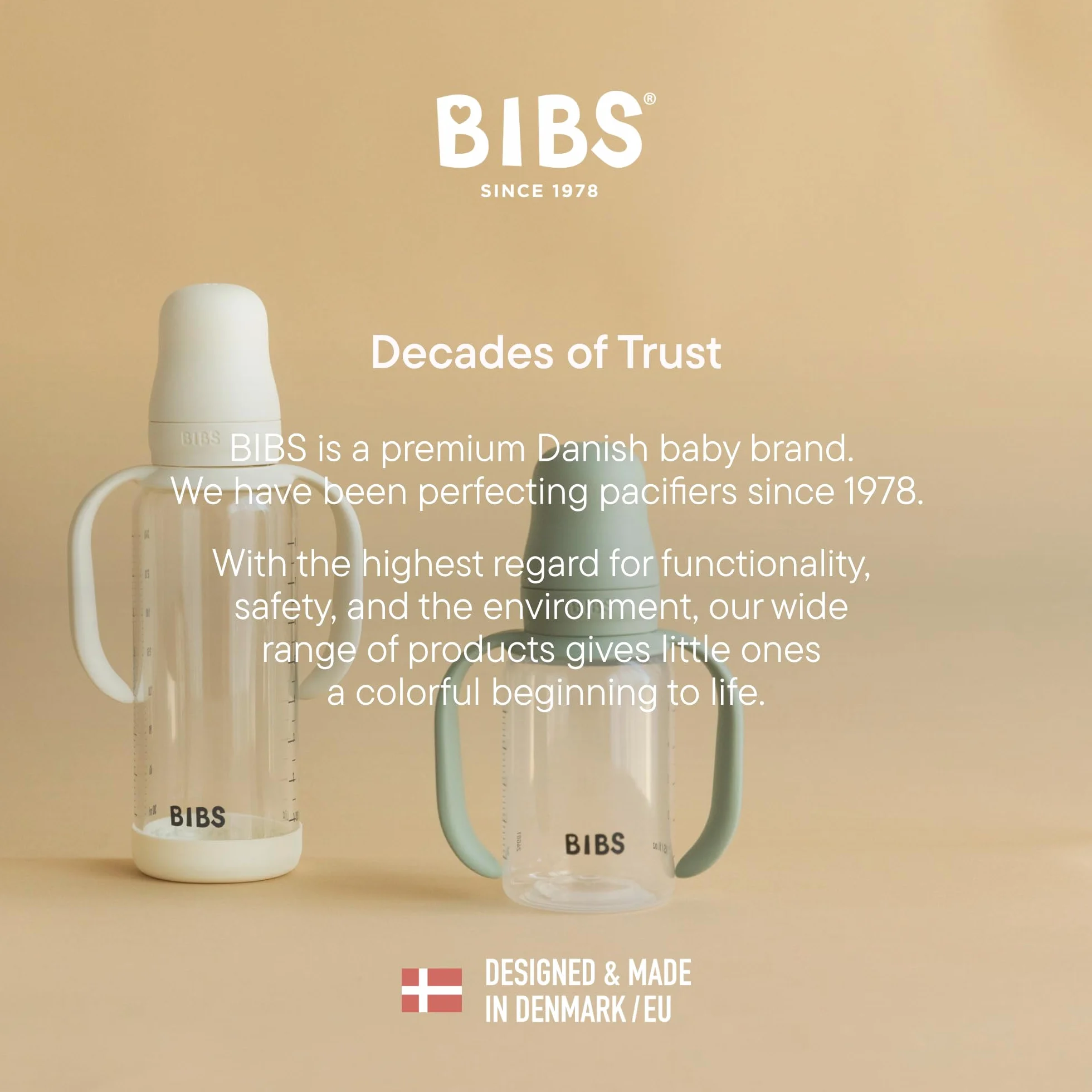 Uchwyt BIBS do butelek dla niemowląt - ergonomiczny, antypoślizgowy, ułatwia samodzielne karmienie, pasuje do wszystkich butelek BIBS, bez BPA - Baby Blue