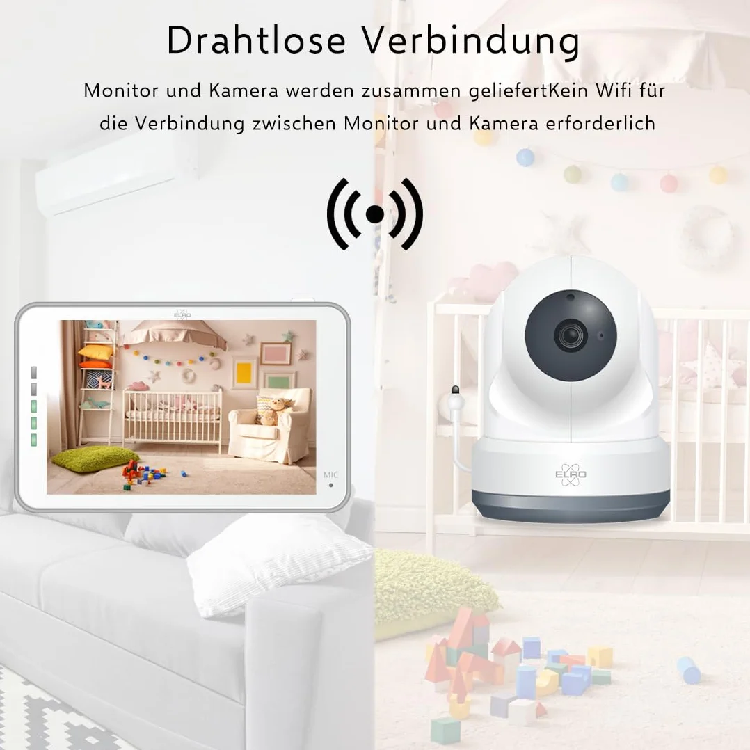 ELRO BC4000 Baby Monitor Royale Full HD niania elektroniczna z ekranem dotykowym 12,7 cm