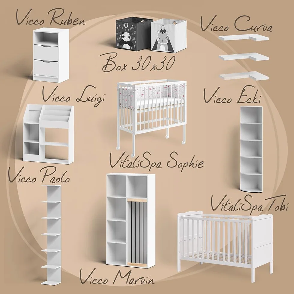 Vicco Przewijak dla dziecka Lena Biały 75.2 x 101.5 cm convertible en commode standard