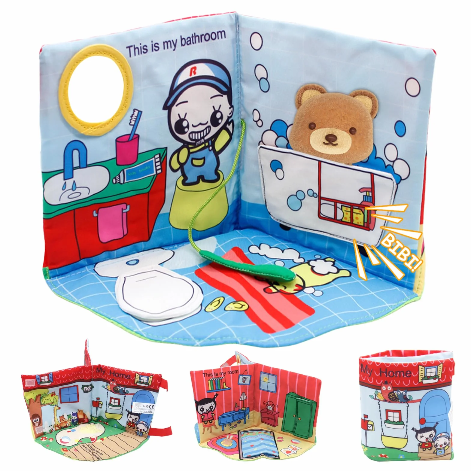 Książeczka 3D z materiału Quiet Book od 1 roku życia, miękka książeczka z szeleszczącymi elementami, książeczka dotykowa, zabawka dla niemowląt od 0, 3, 6, 12 miesięcy