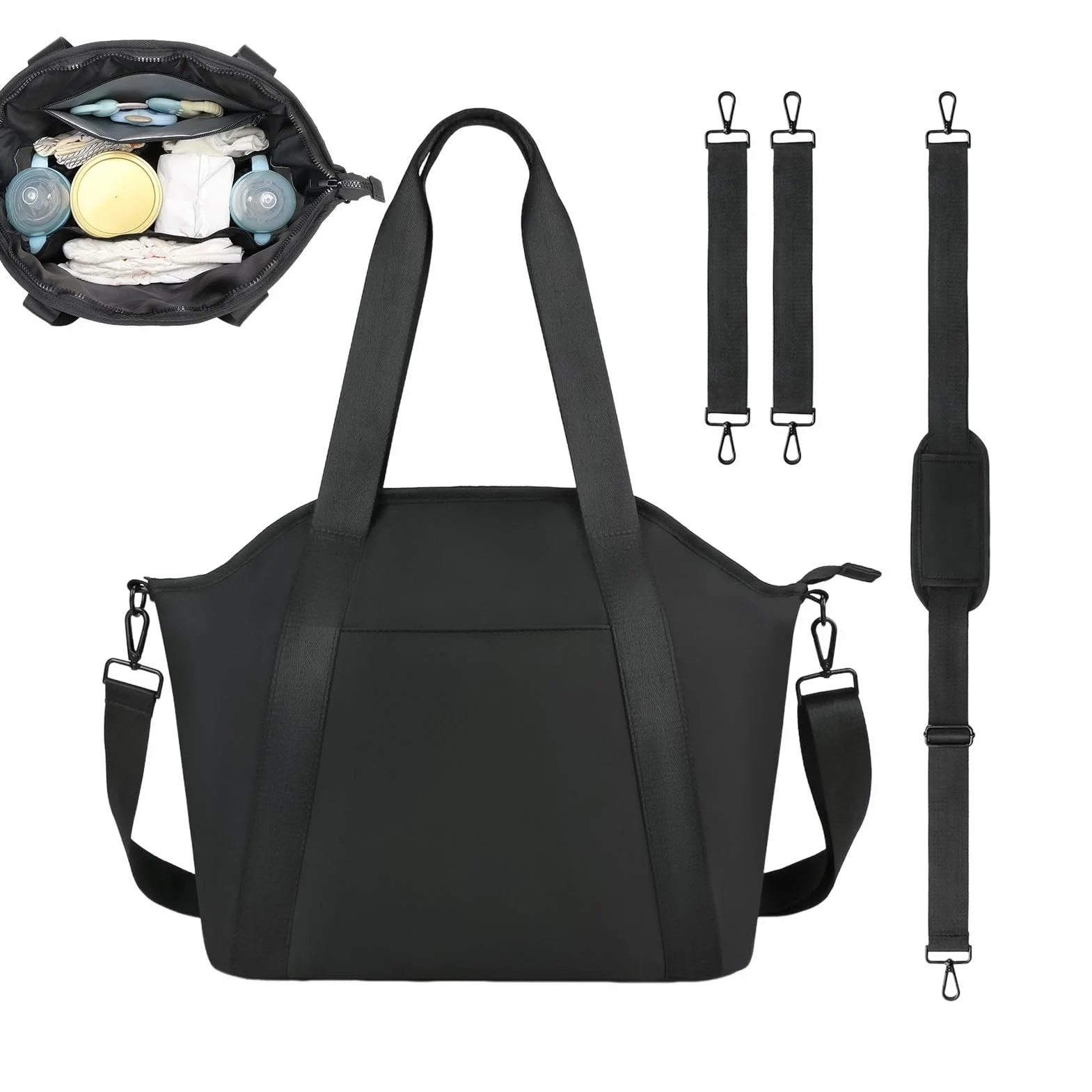 Stroller Diaper Bag, wodoodporna torba na pieluchy, torba na pieluchy, wielofunkcyjne torby na pieluchy, torby na pieluchy o dużej pojemności, 13,3 x 6,1 x 9,4 cm na mokre wycieraczki, pieluchy,