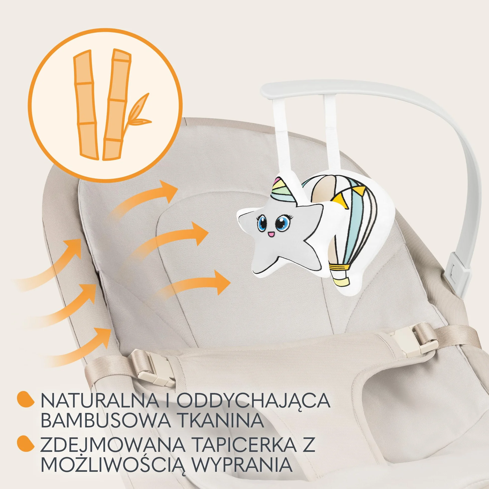LIONELO LILAC Bujaczek i Leżaczek dla Niemowląt do 9 kg 0-6 miesięcy, Bujak 2 w 1 dla Dzieci, 2 Zabawki, Regulacja Pochylenia, 3 Punktowe Pasy Lekki 3,2 kg Składany na Płasko