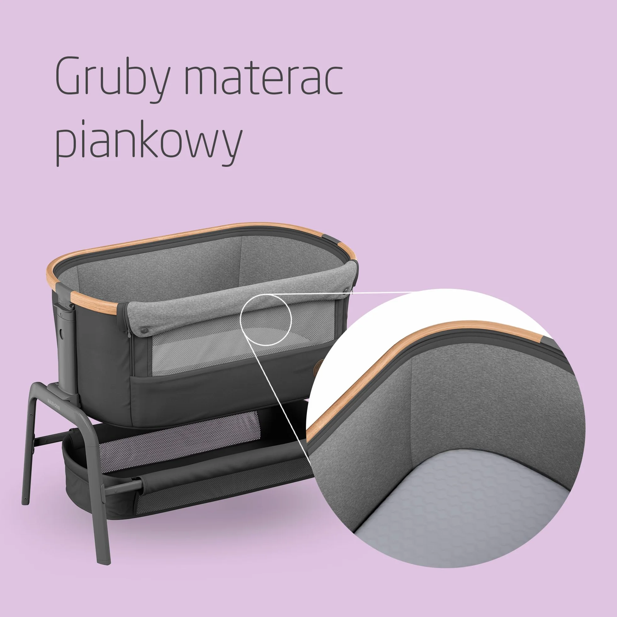 Maxi-Cosi Iora Łóżeczko Przystawka Co-sleeper 0-6 mies. 9 kg 4 Pozycje Odchylenia 5 Wysokości
