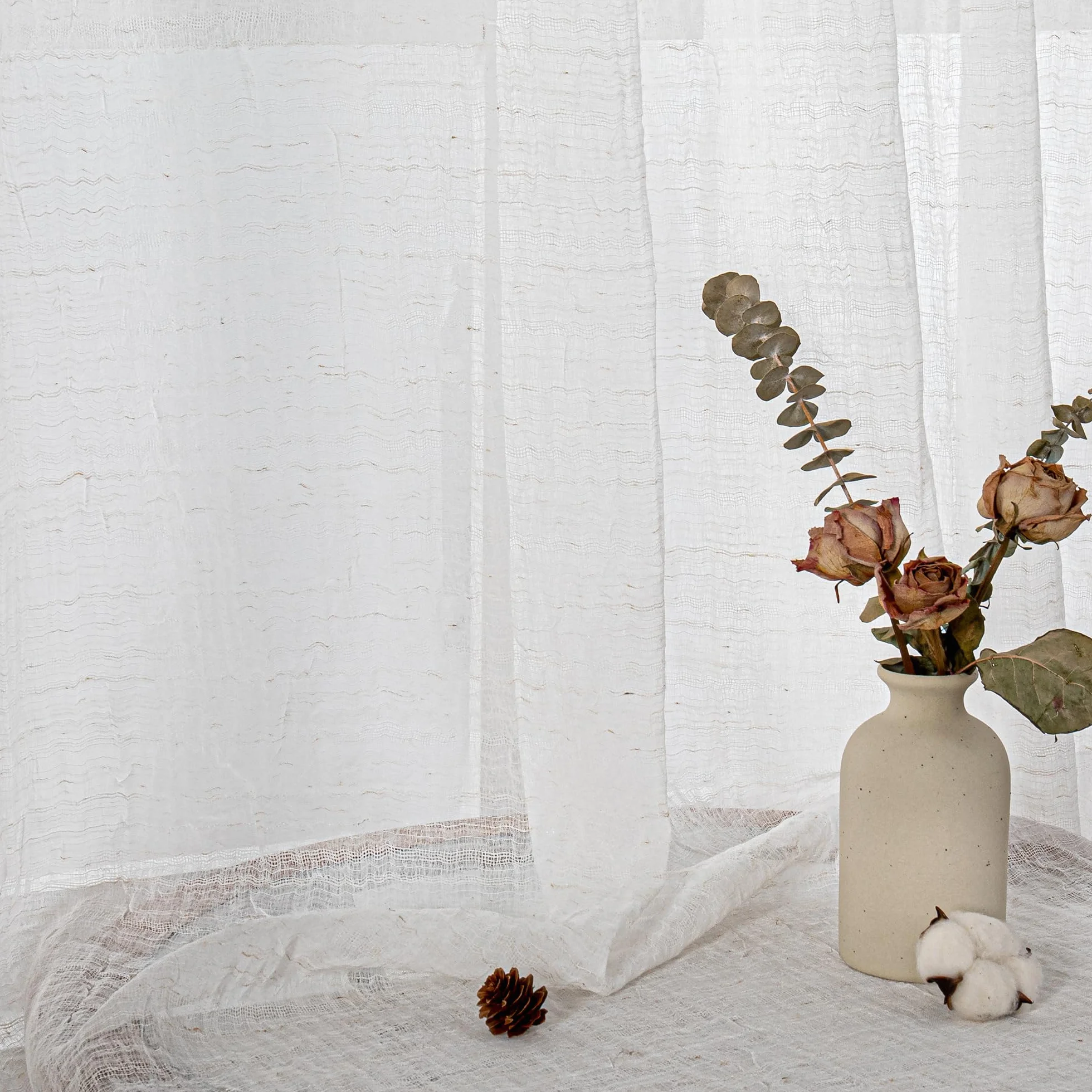 Zasłony Boho 2-częściowy Zestaw Półprzezroczyste Plisowane 245x140 cm Beżowe