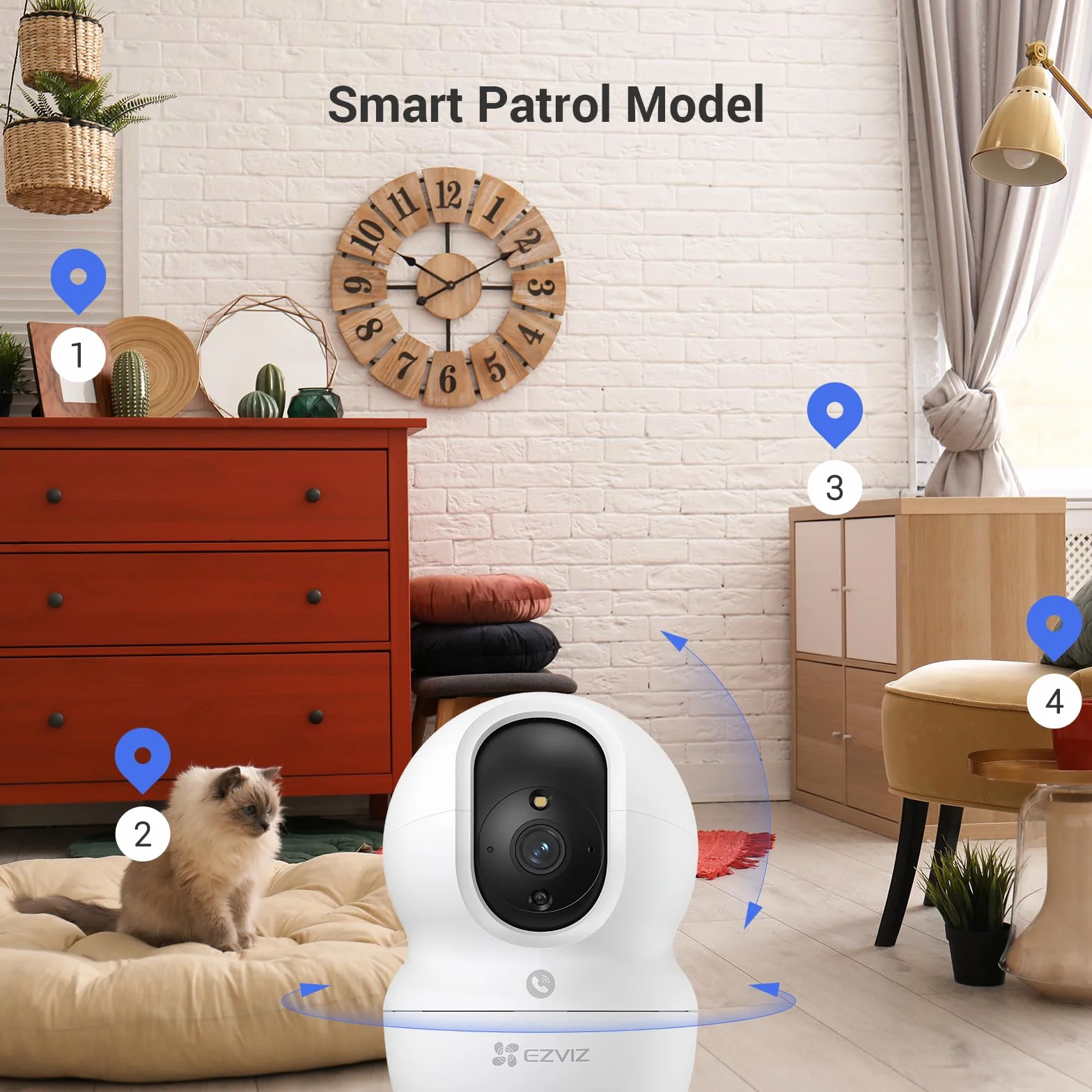 Kamera WiFi EZVIZ CP1 Pro 2k+ 4MP Obrotowa Niania Mikrofon Głośnik Detekcja