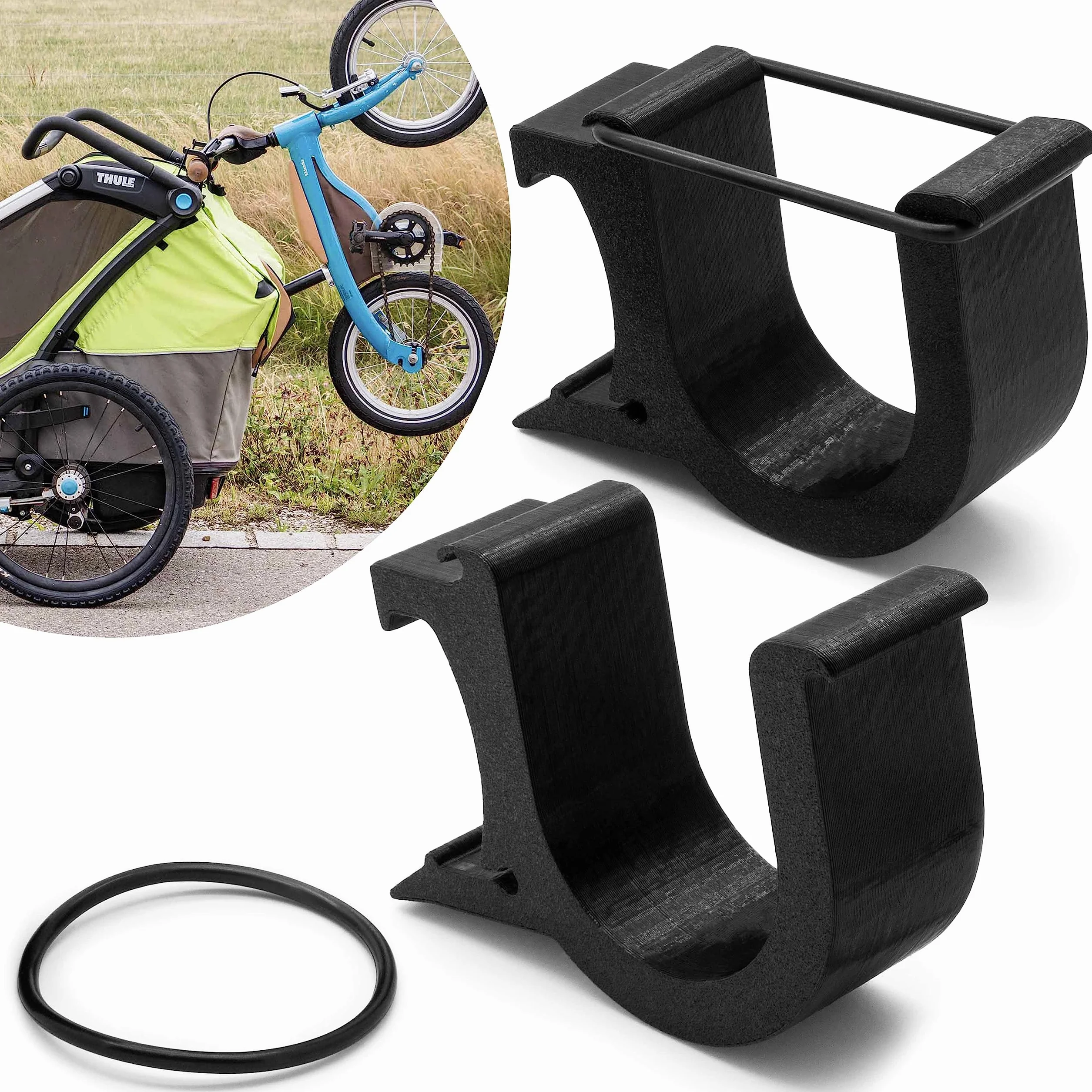 Mobilefox Uniwersalny uchwyt na rower biegowy uchwyt na bagażnik rowerowy uchwyt adapter pasujący do przyczepy Thule Chariot