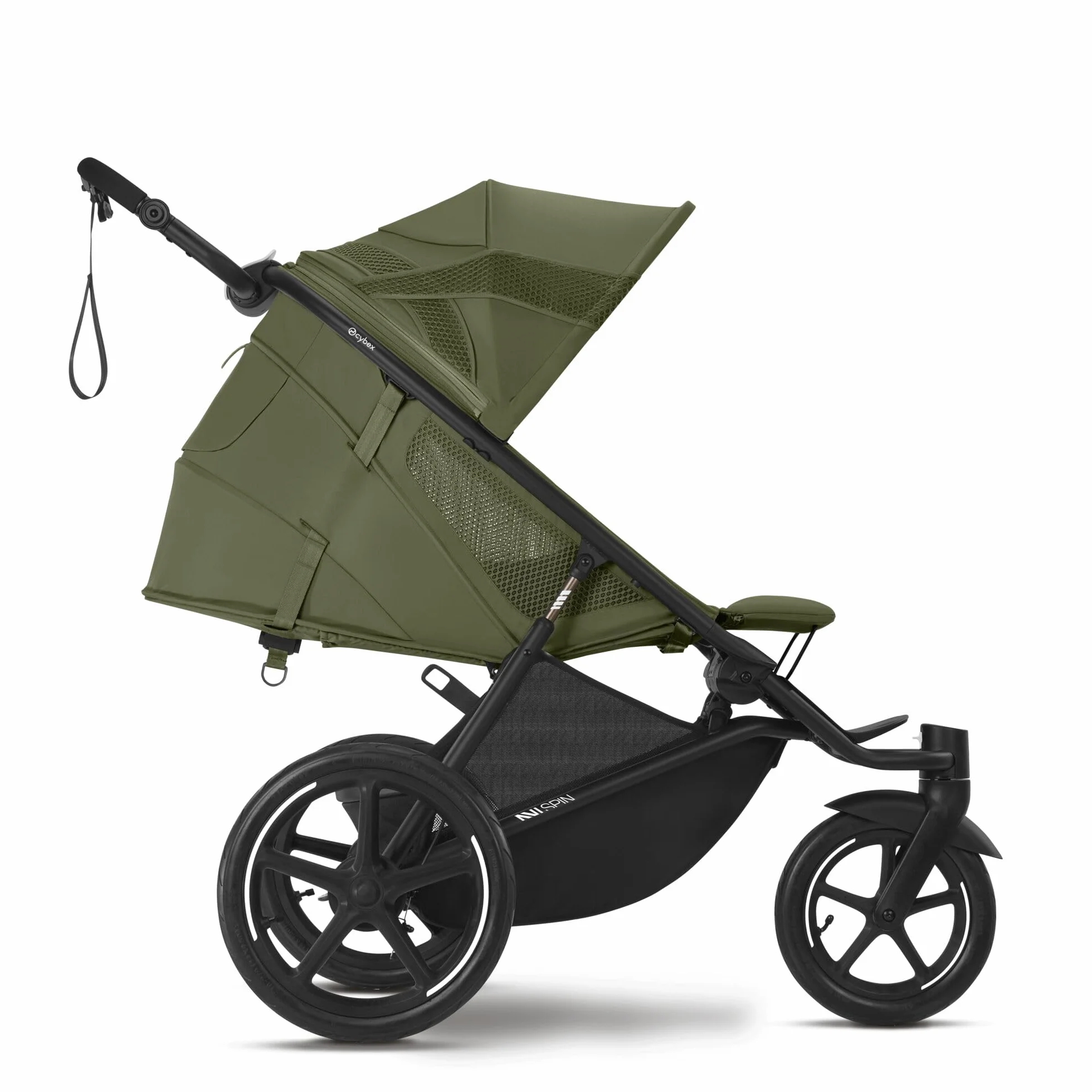 CYBEX Gold Wózek spacerowy AVI SPIN, Od urodzenia do ok. 4 lat, Max. 111 cm i 22 kg, Wózek miejski, Wózek terenowy i do biegania, Moss Green