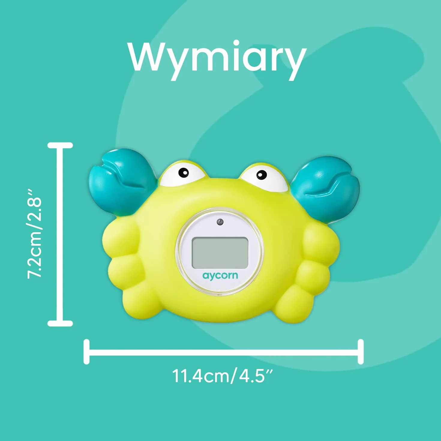 Aycorn Cyfrowy Termometr do Wanny Wody Kąpieli, dla Dzieci Niemowląt Malucha, Pokojowy Wodoodporny, Zabawka do Kąpieli, Elektroniczny Precyzyjny Czujnik Temperatury, Krab