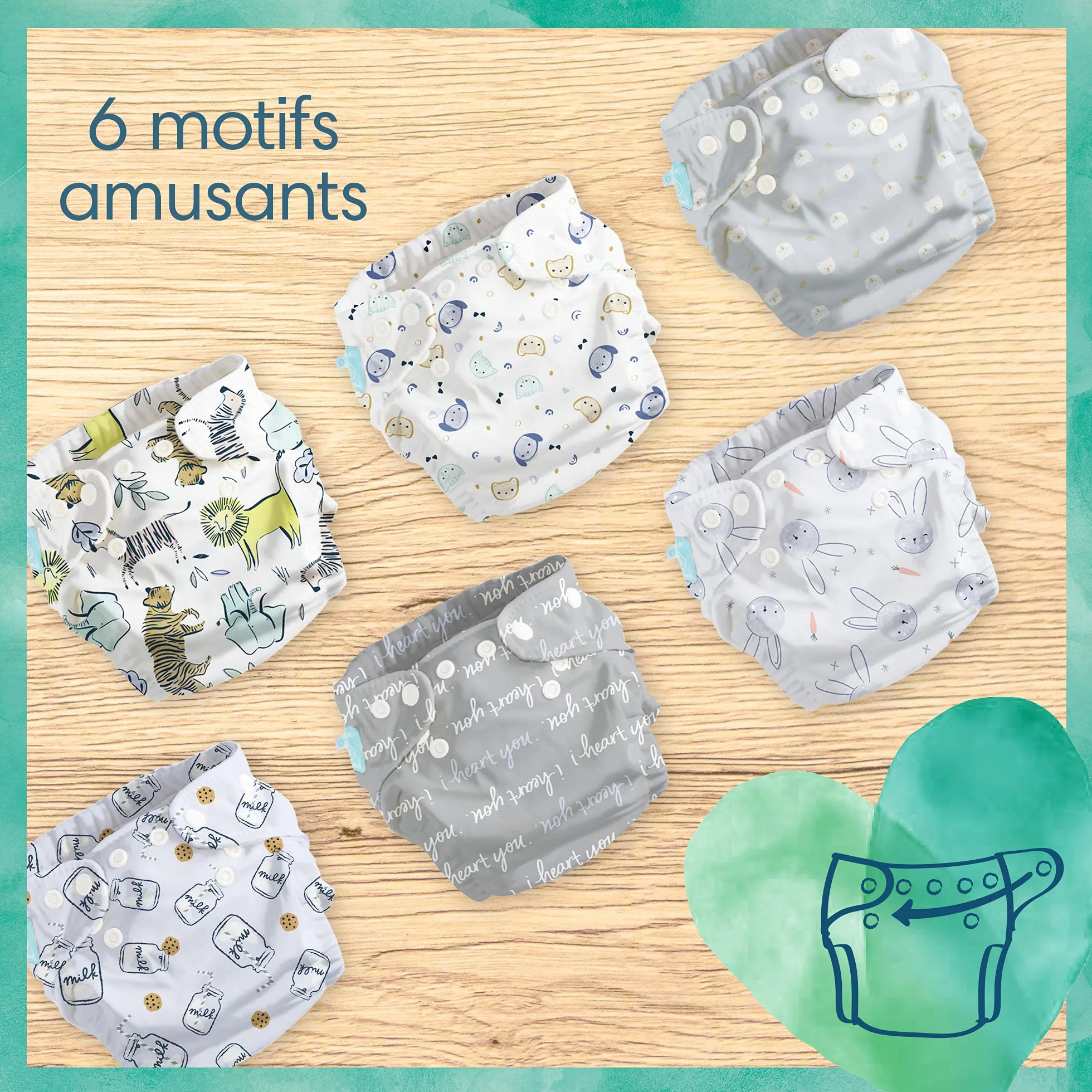 Pampers - Harmony Hybrid Starter Pack, 3 pieluchy do prania + 25 jednorazowych warstw wierzchnich - 1 opakowanie