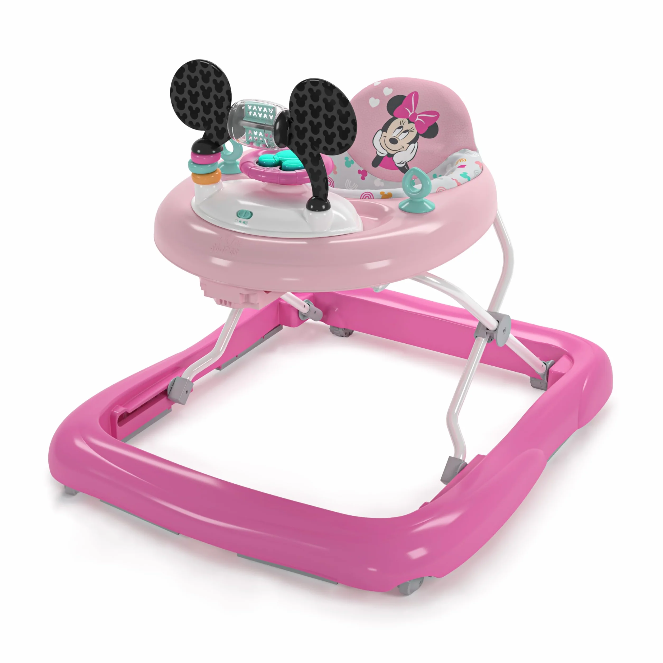 Bright Starts Disney Baby Minnie Forever Besties chodzik i centrum aktywności 2 w 1 oświetlenie muzyka regulowana wysokość od 6 miesięcy