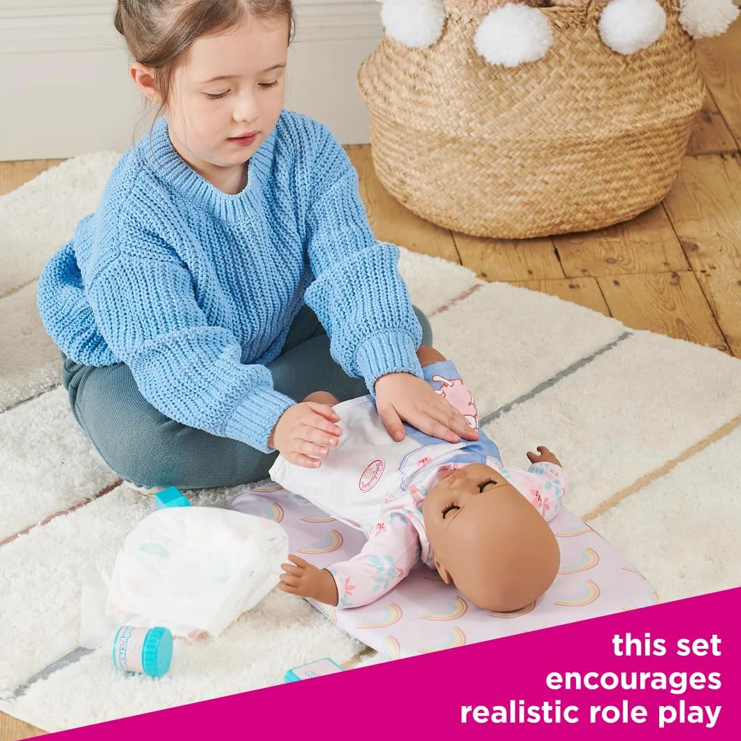 Casdon Changing Mat Set, Dolls Changing Mat & Care Set For Children Aged 3+, Includes Reusable Nappy, Brush, Pretend Talc & More!