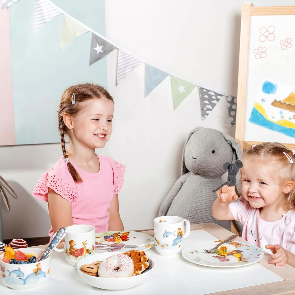 Villeroy & Boch - Hungry as a Bear Tiefer talerz dziecięcy, 19 cm, porcelana premium, biały/kolorowy