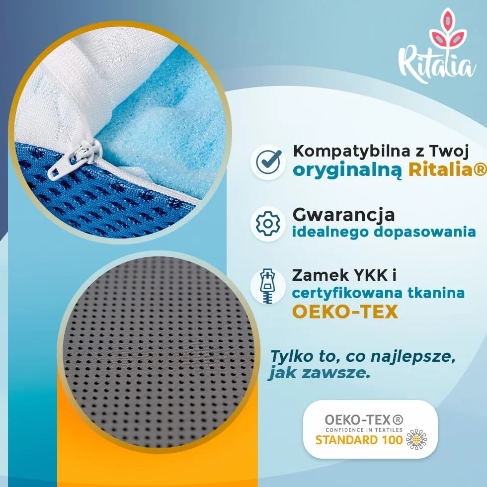 Poszewka na Poduszkę Klin 60x48x30 cm Bambus OEKO-TEX Antyrefluksowa Czytania