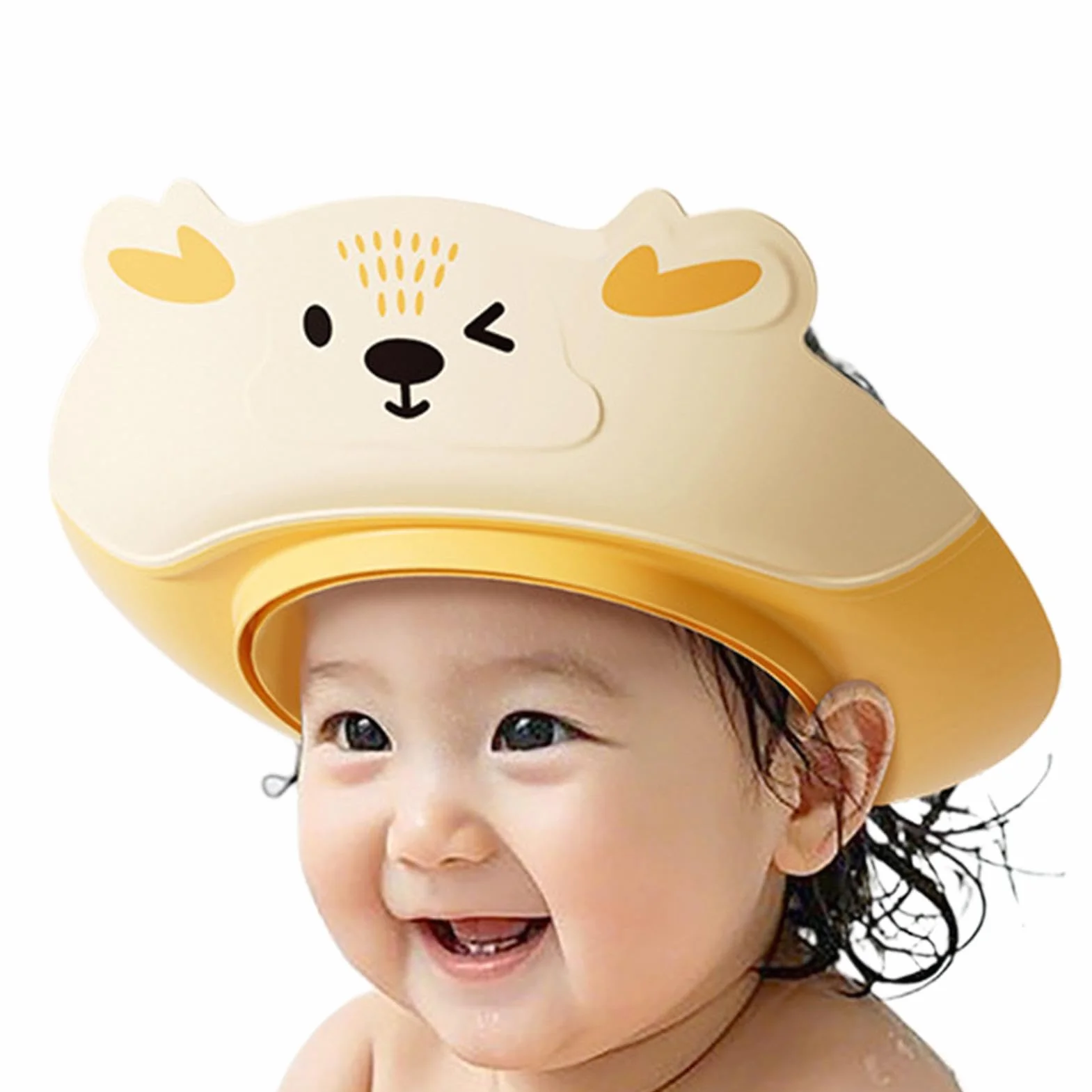Baby Shower Shampoo Hat, Adjustable Bath Visor for Children 23x23x8.5cm, Ear Protection Shampooing Hat, Hair Washing Protection for Boys and Girls, Safe Bathing Supplies