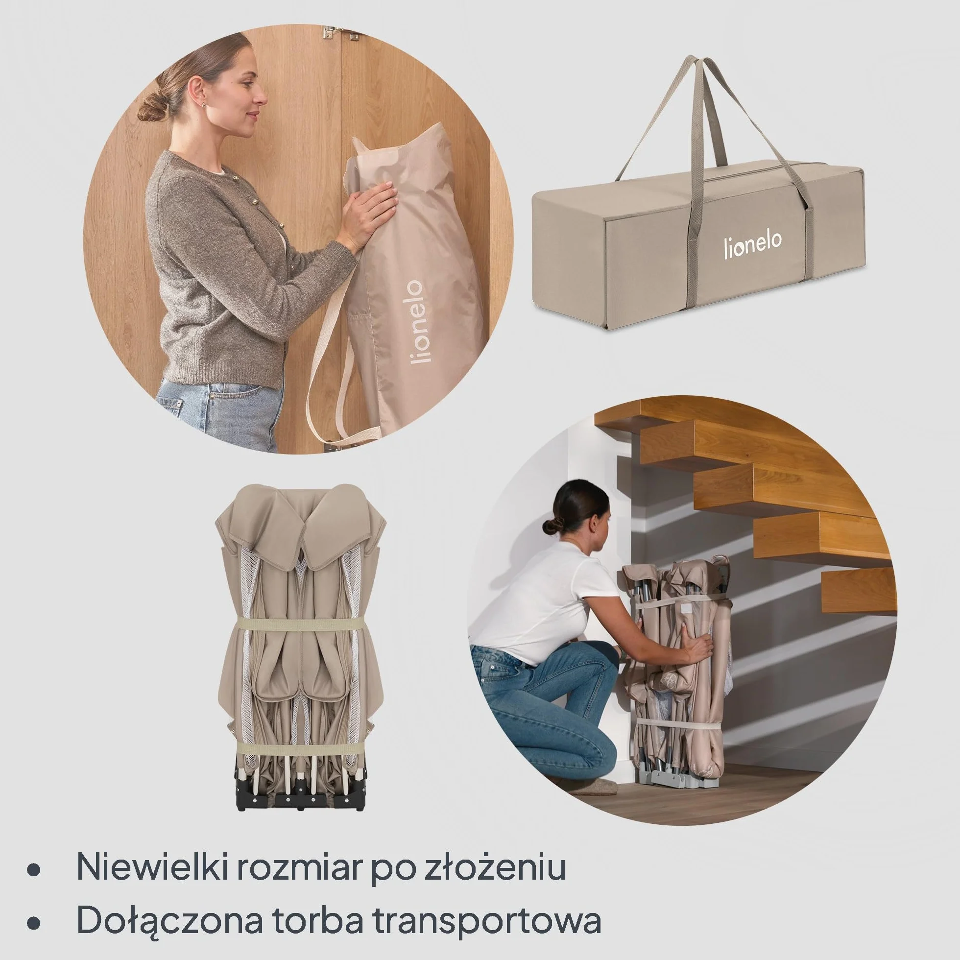 Lionelo Florence XL Easy Fold Kojec dla niemowląt, 180 x 200 cm, składany kojec dla niemowląt, bez montażu, 2 wejścia boczne z zamkiem błyskawicznym, oddychająca siatka, miękkie krawędzie, torba