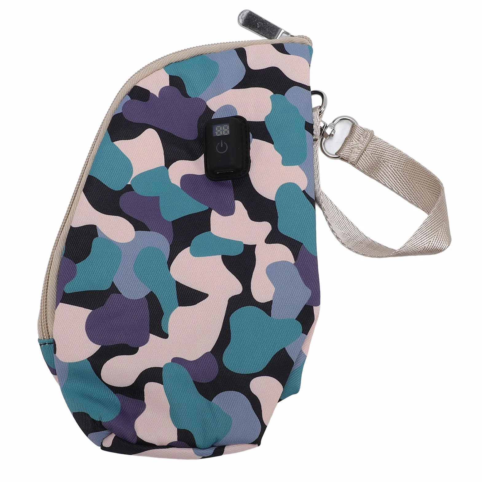 Generic Podgrzewacz do Butelek na Mleko Izolowany Termicznie, Utrzymujący stałą temperaturę 21 ustawień do Karmienia Dziecka w Ruchu Silikonowy Poliester (Camo-czarny)