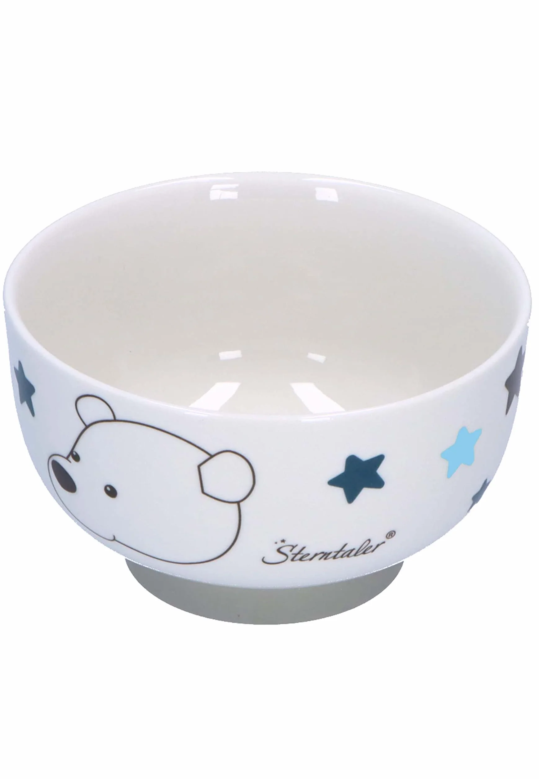 Sterntaler Zestaw naczyń dla dzieci, uniseks, porcelanowy zestaw naczyń 3-częściowy, niedźwiedź polarny Elia – zestaw śniadaniowy, naczynia dla niemowląt – białe