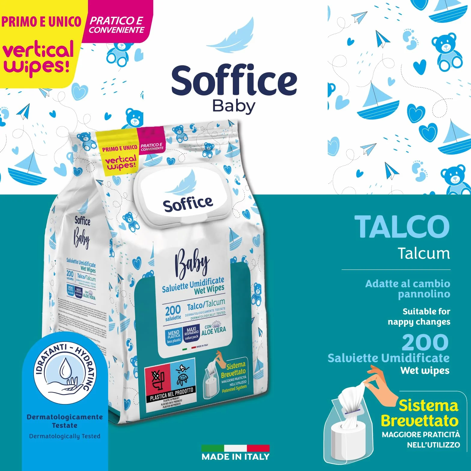 Chusteczki nawilżające dla niemowląt (1600 chusteczek) - Baby Wipes 8 sztuk 200 szt. Talk Pop-up | Akcesoria i produkty higieniczne dla niemowląt, chusteczki czyszczące do przedszkola i wymiany