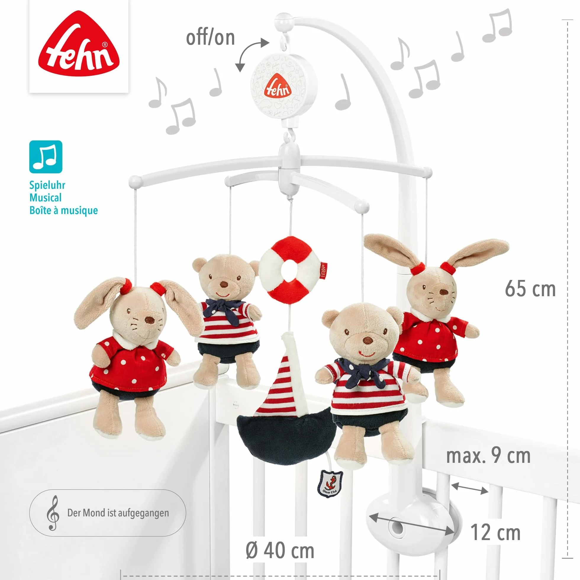 Fehn 78190 Karuzela, Wielokolorowy, 0-5 Miesięcy