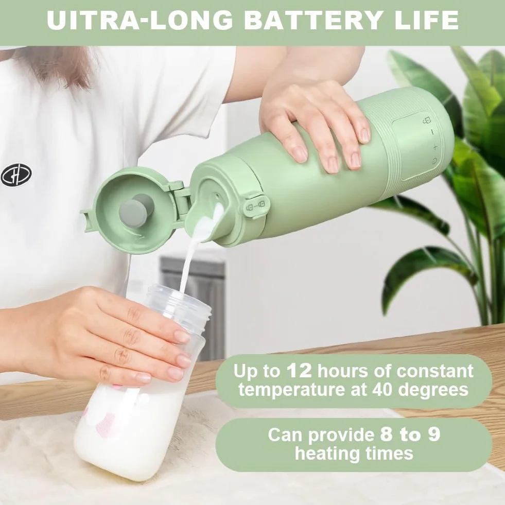 Przenośny podgrzewacz do butelek Aolso 500 ml, szybkie nagrzewanie, ładowanie USB