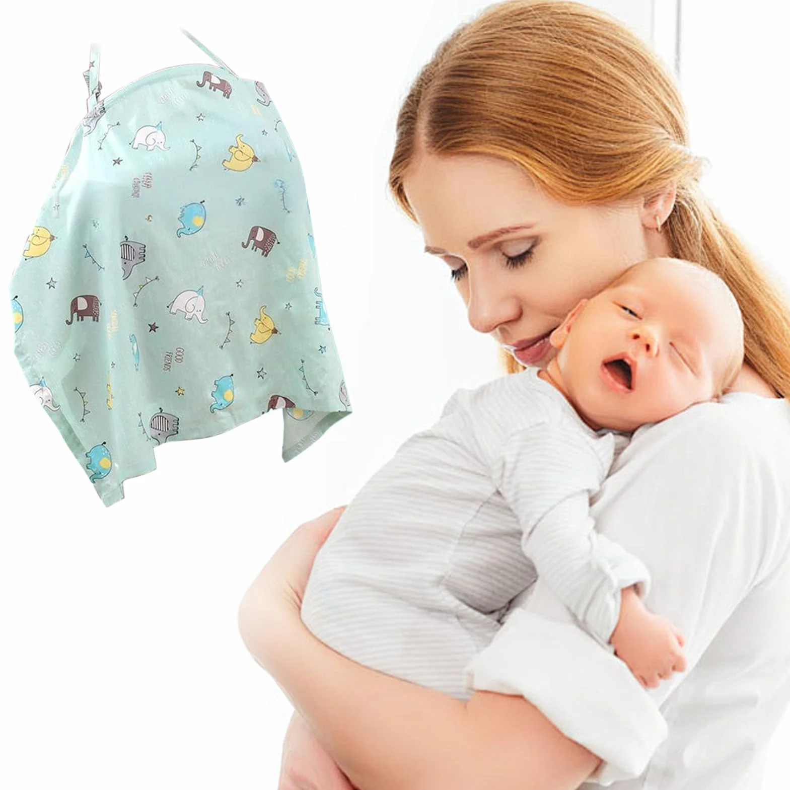 Gentle Nursing Shawl - Comfortable Women’s Breastfeeding Wrap, Hoop Support for Privacy, Lactation Supply Set, Car Seat Accessory