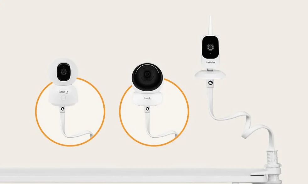 LIONELO FLEXIGRIP WHITE Elastyczny Uchwyt do Niani Eletkronicznej Stojak do Mocowania Kamery, Do Obserwacji Niemowląt Pałąk Kompatybilny z Nianią Babyline 3.2, View, 8.2,