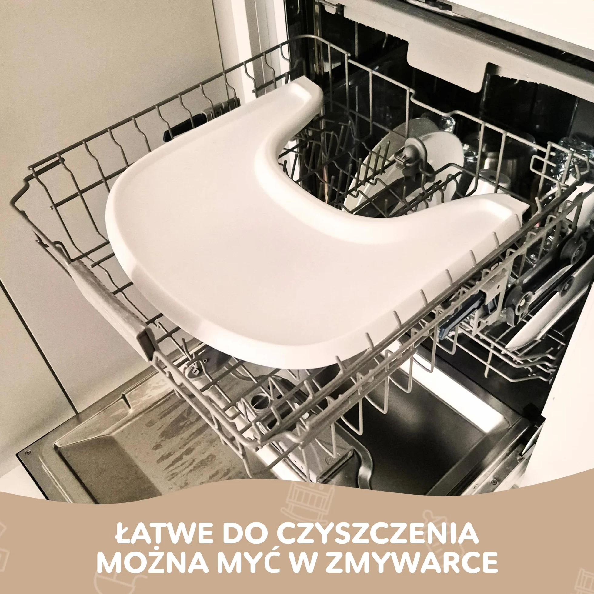 Stół do wysokiego krzesła kompatybilny z Stokke Tripp Trapp, biały, nie zawiera BPA