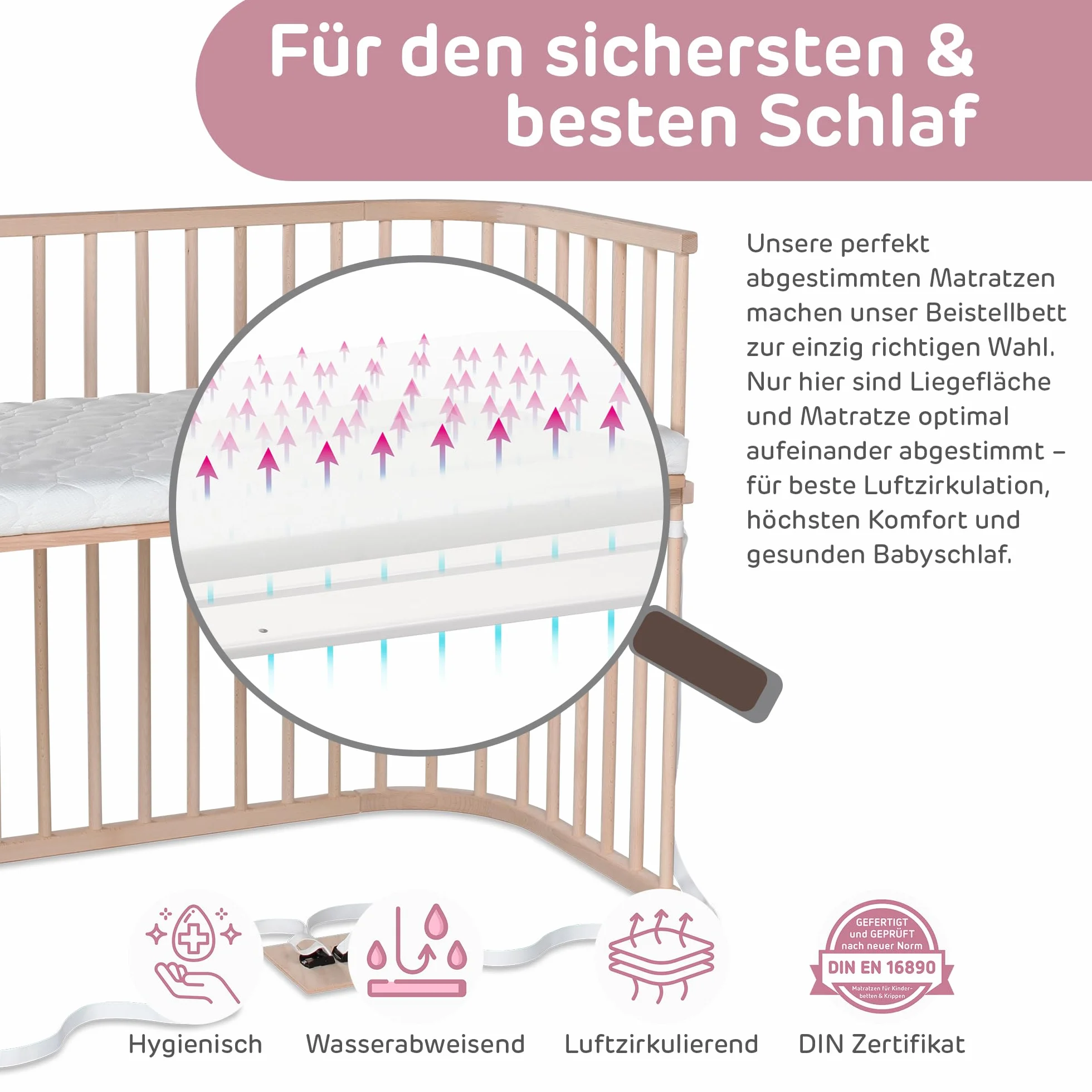 babybay Boxspring XXL łóżko dostawiane, naturalne, nieobrabiane