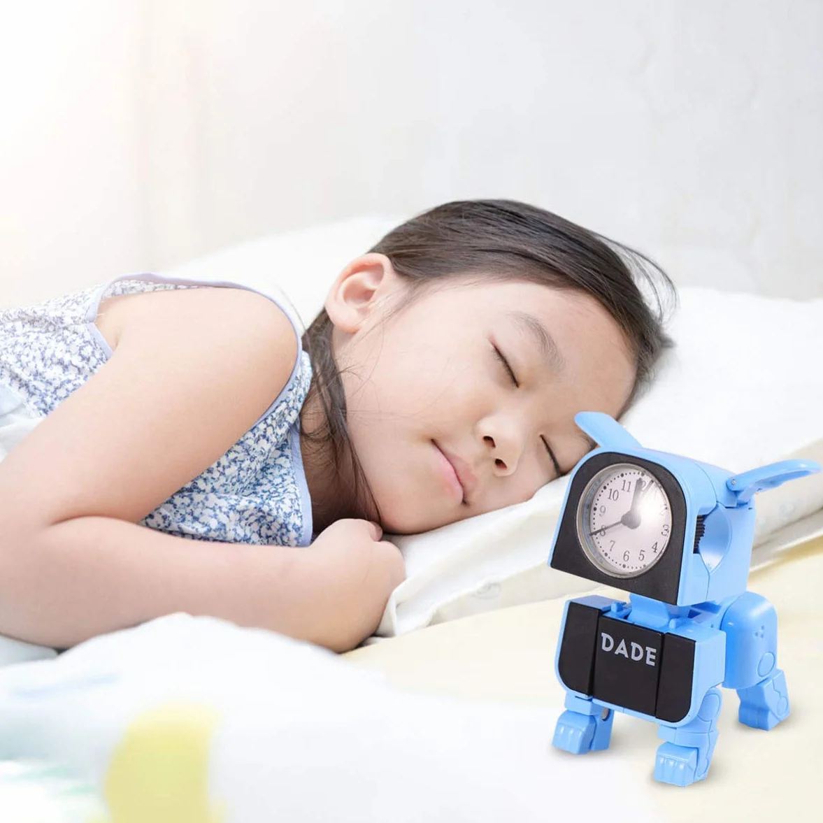 Zegar Alarmowy Kształcie Robota Dla Wielofunkcyjny Elektroniczny Zegar Dekoracyjny Do Pokoju Niebieski Piesek