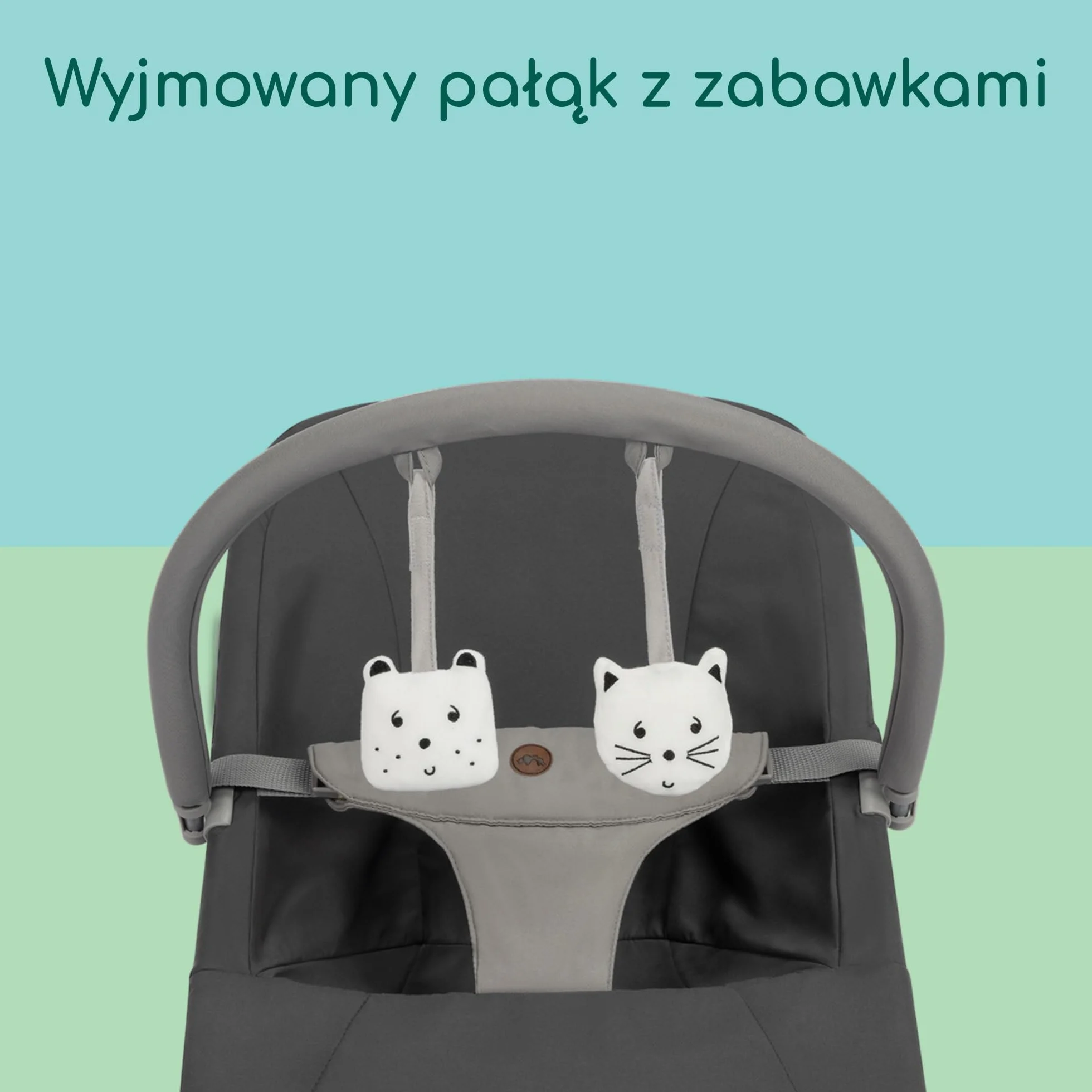 Bebeconfort Aster, bujaczek dla niemowląt, 0–2 lata, lekki (2,7 kg), składany na płasko, regulowane oparcie, pałąk z zabawkami, uprząż 3-punktowa, tryb stacjonarny, Tinted Graphite