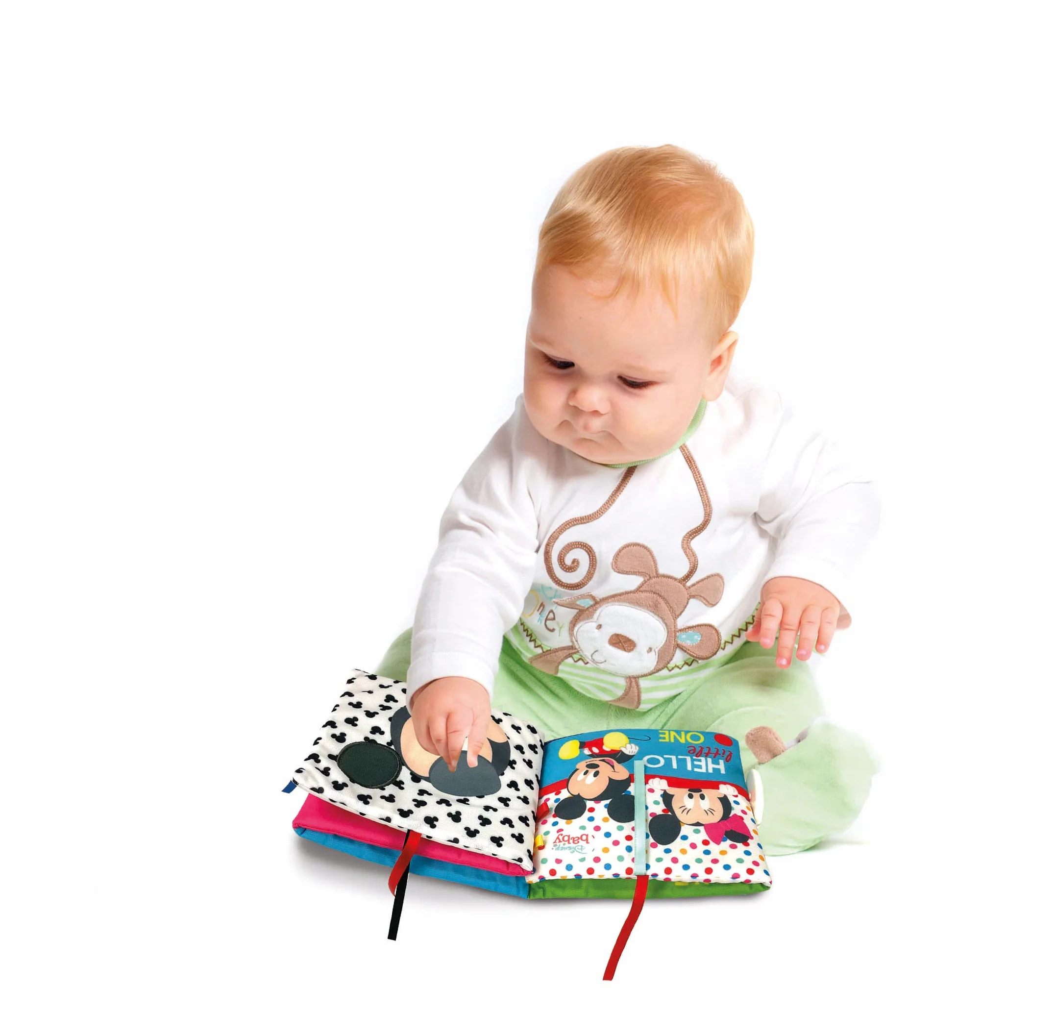 Clementoni Disney Baby miękka sensoryczna książka z tkaniny dla niemowląt 0+, wielokolorowa, można prać w pralce