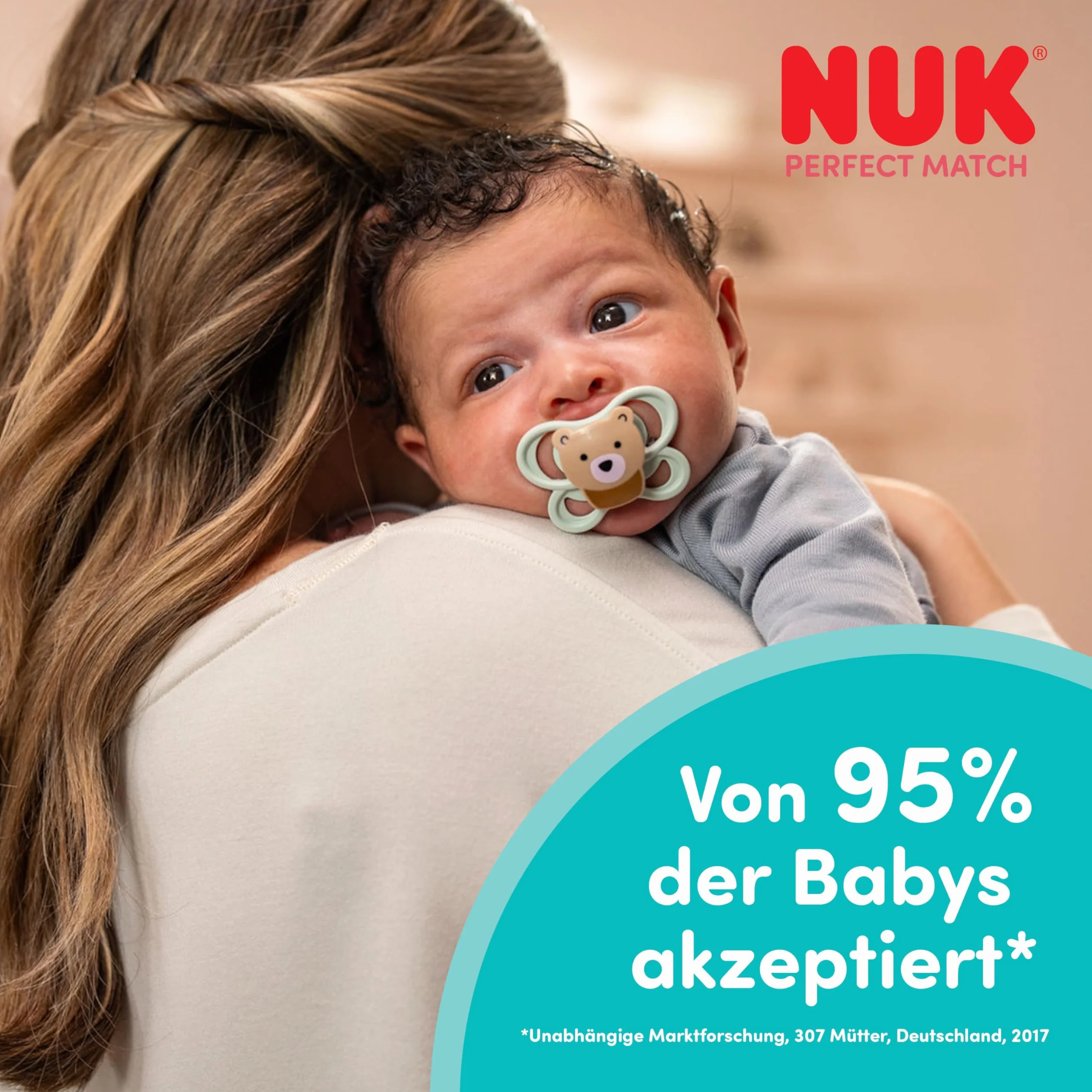 NUK Perfect Match Air Smoczki dla niemowlątwląt | 0-6 m | Ortodontyczne smoczki wspomagające przepływ powietrza i zapobiegające odparzeniom | 95% akceptacji przez niemowlęta** | Miś i Lis | 2 sztuki