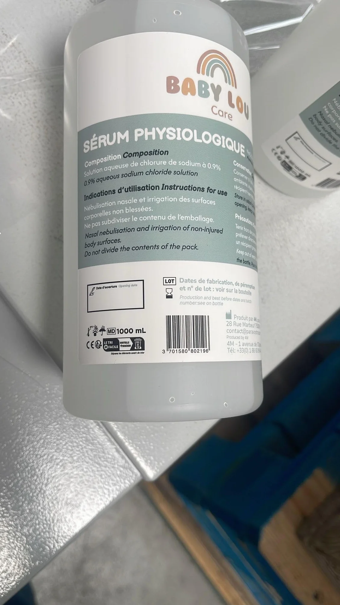 Butelka fizjologicznego roztworu soli 500 ml NaCl 0,9% do oczyszczania przewodów nosowych