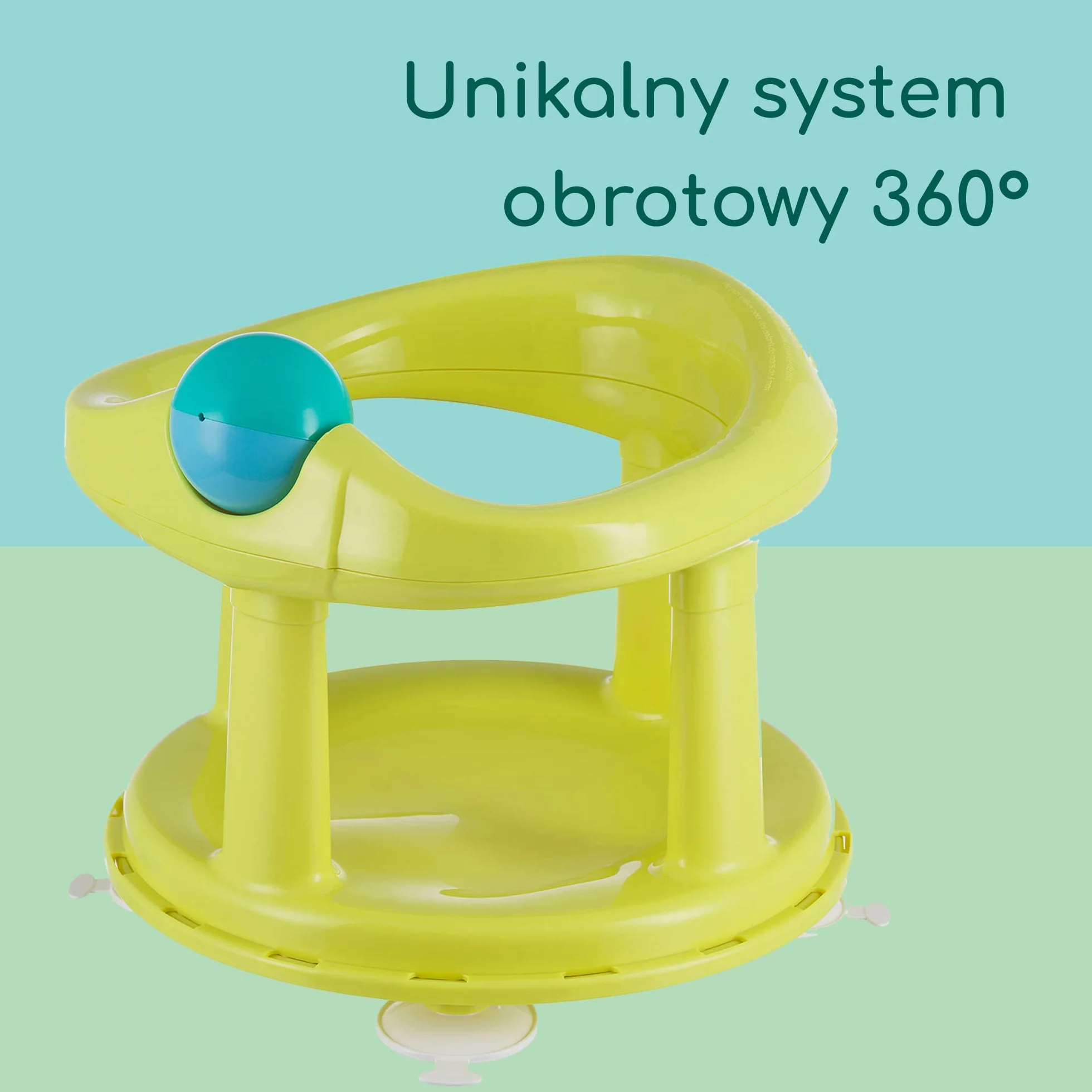 Bebeconfort Obrotowe Siedzisko do Kąpieli, Siedzisko do Kąpieli, Ergonomiczne, 6-12 miesięcy, maks. 10 kg, Lime (Limonka)