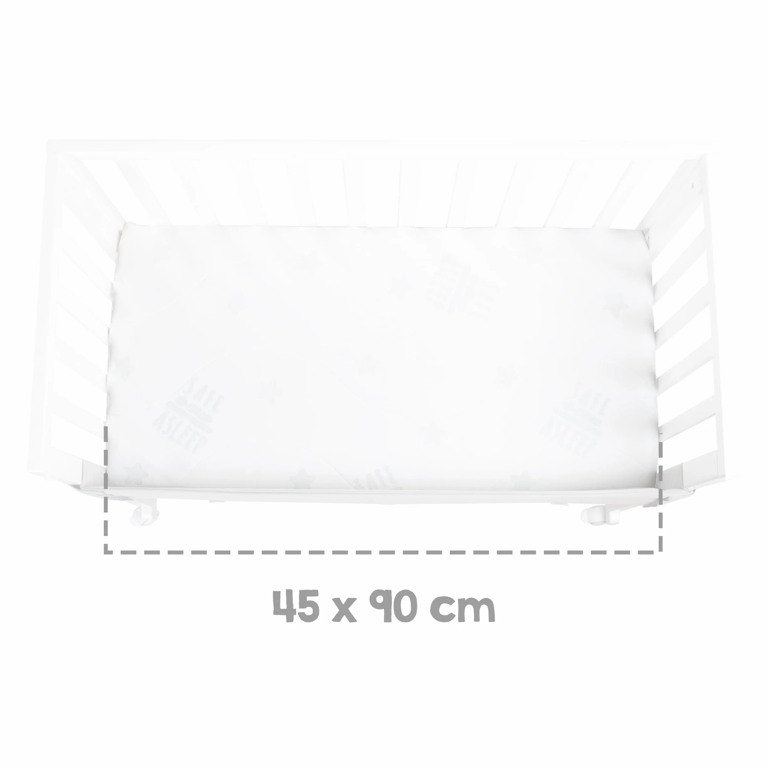 roba Łóżeczko pokojowe i przyścienna kołyska safe asleep 3 w 1-45 x 90 cm - Regulowana wysokość - Zestaw łóżeczka dla niemowląt - Drewno w kolorze białym