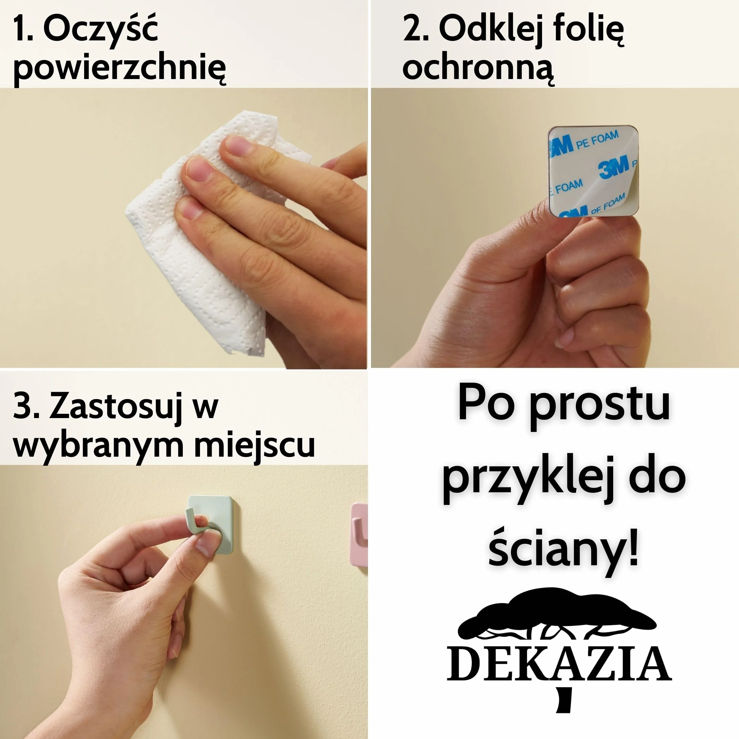 DEKAZIA® 8 Kolorowych Haków Dziecięcych – Wieszak szatnię pokojowej Haki Szafa dziecięca Haki ścienne dziecięce Pokój dziecka – Haki samoprzylepne Szatnia dziecięca Ściana