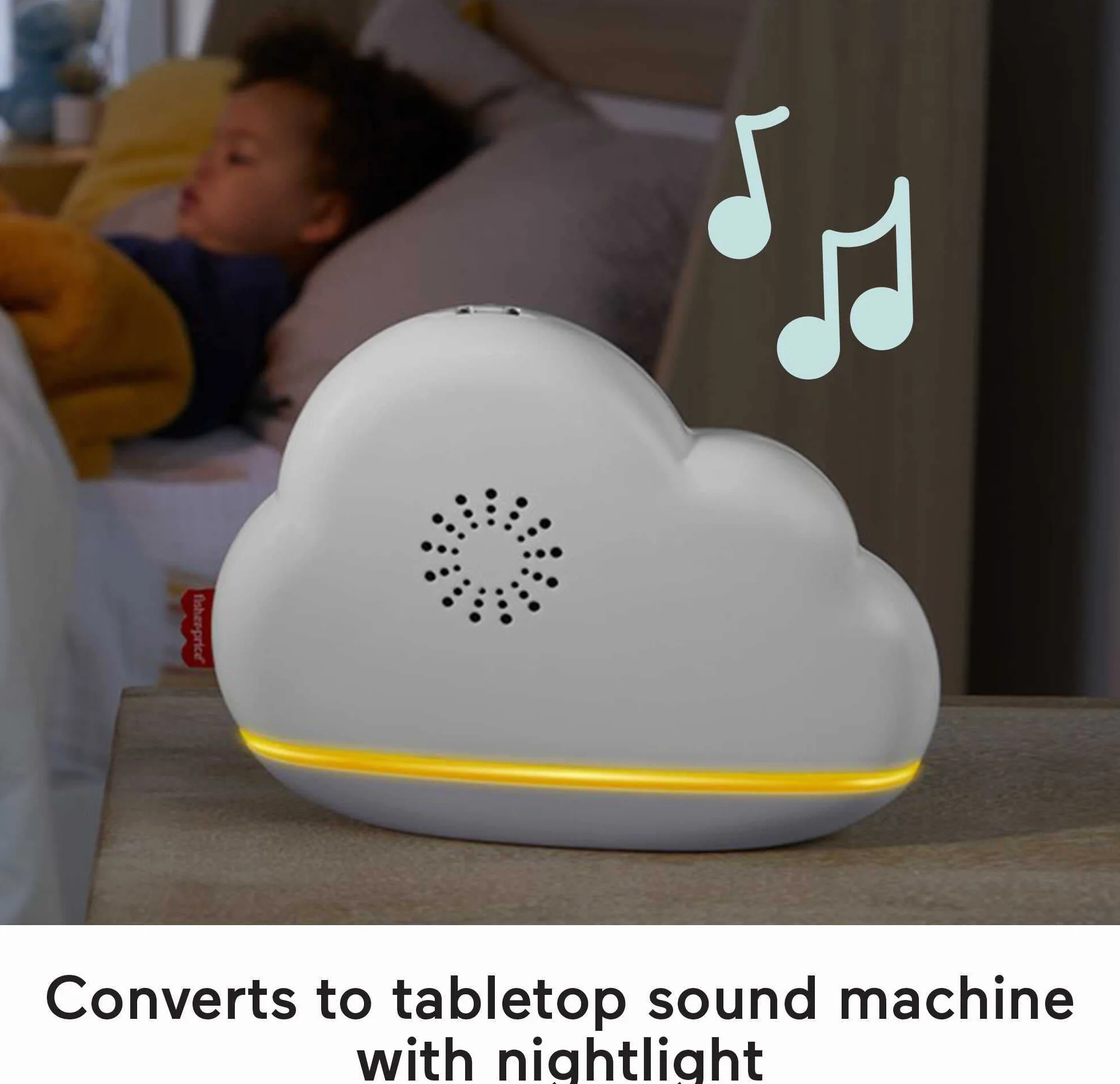 Fisher-Price Chmurkowa tęcza Uspokajacz karuzelka, uspokajacz na szafkę i zabawka z dźwiękami dla dzieci od narodzin, HBP40