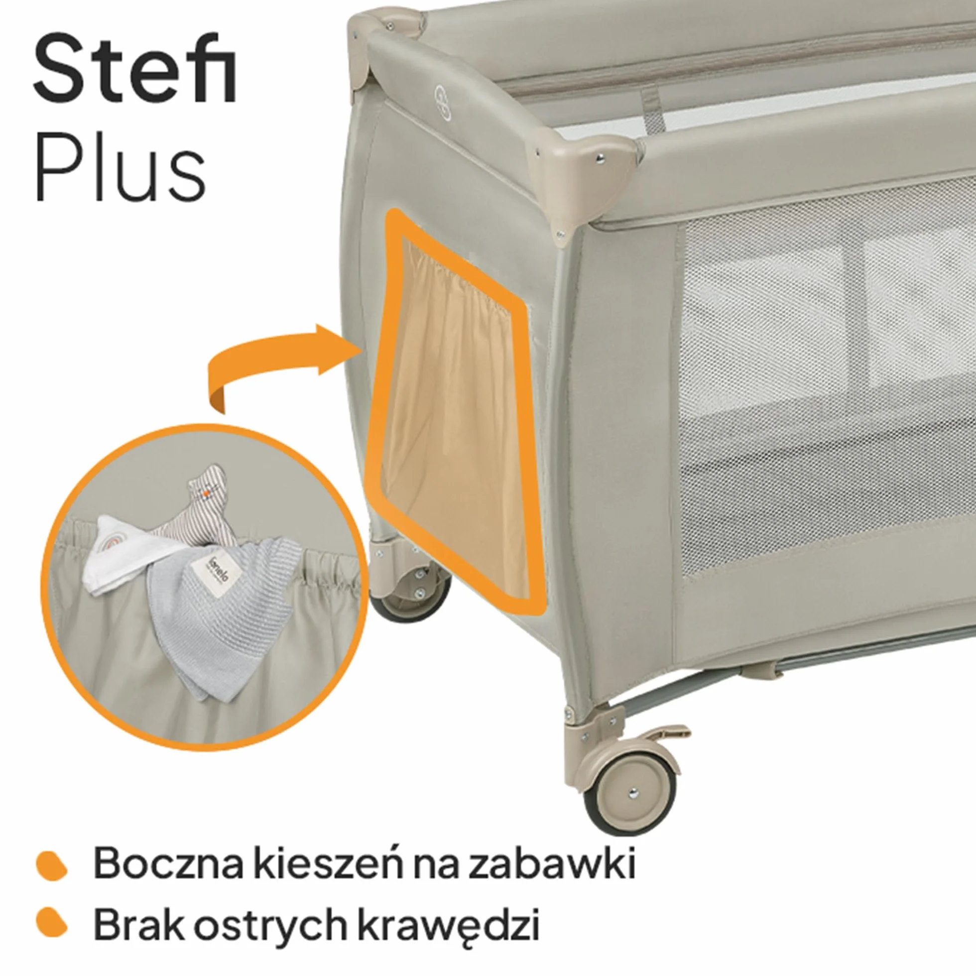 LIONELO Stefi Plus łóżeczko turystyczne 2 w 1 do 15 kg, łóżko dziecięce z materacem, boczne wejście z zamkiem błyskawicznym, wysokiej jakości materac piankowy, szybkie składanie