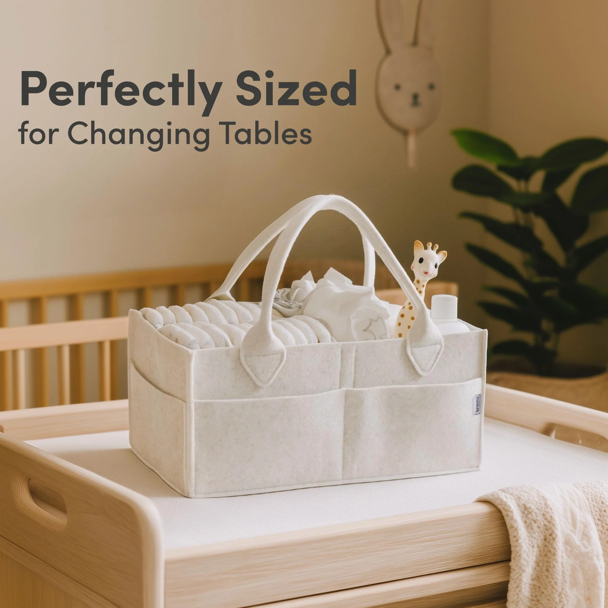 PUTSKA Organizer na pieluchy dla niemowląt - kosz do przechowywania pieluch w pokoju dziecięcym, lista prezentów na baby shower i niezbędne rzeczy do rejestru-Biały Duży