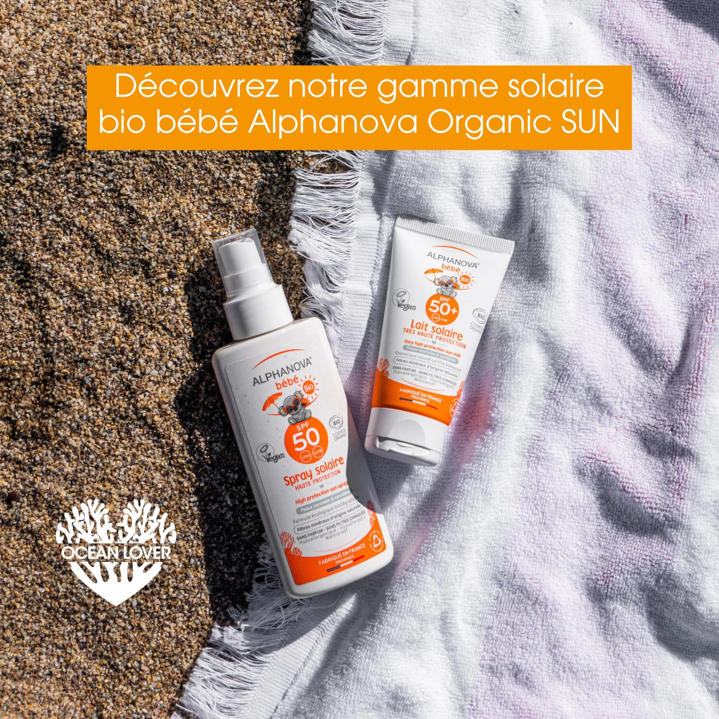 Alphanova Sun Bio, Baby Sun Milk - SPF 50+, 4,4 uncji