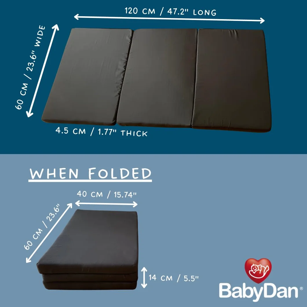 BabyDan Bardzo gruby głęboko wyściełany materac do łóżeczka podróżnego (60 x 120 cm x 5 cm)