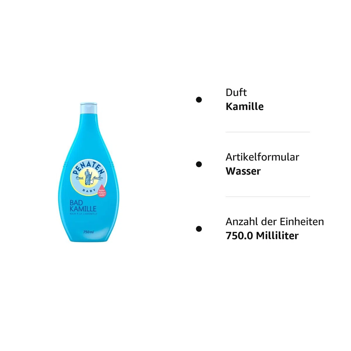 Penaten Kąpiel z rumiankiem – łagodny dodatek do kąpieli dla delikatnej skóry dziecka – z ekstraktem z rumianku – 1 x 750 ml