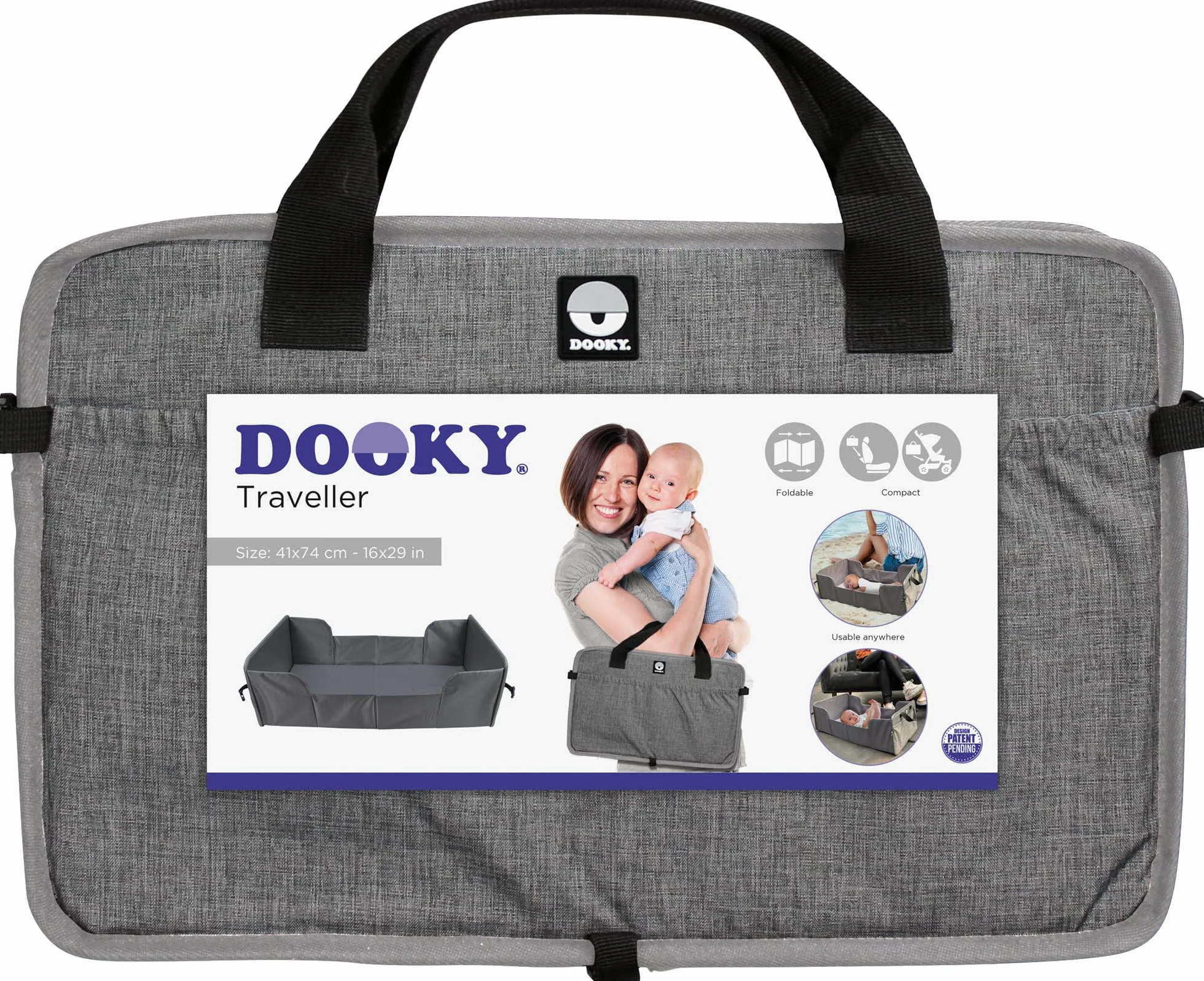 Dooky 128070 Turystyczne Składane Łóżeczko Dla Dziecka, Szary, 0-6 Miesięcy