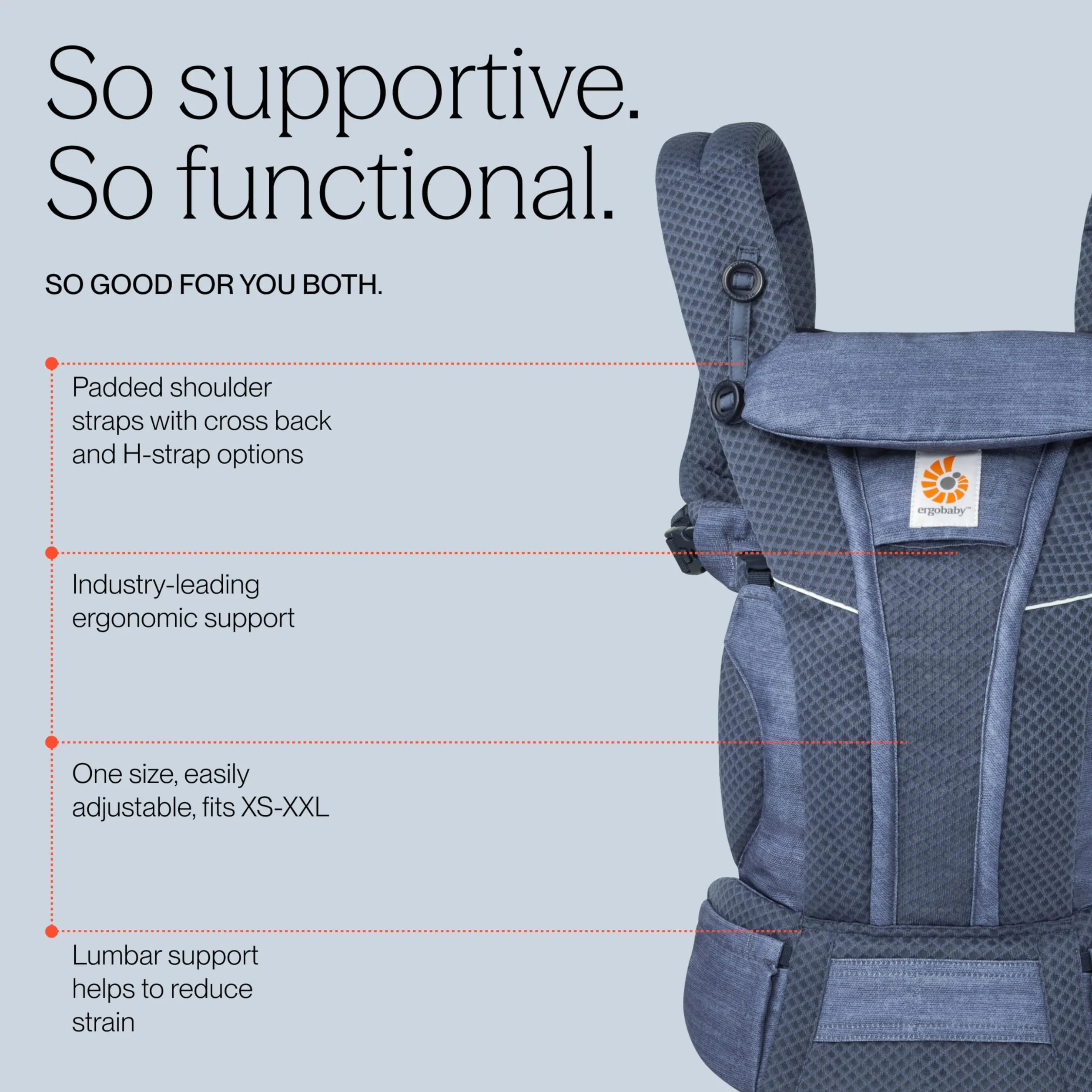Ergobaby Omni Breeze Nosidełko dla noworodków 0-20 kg SoftFlex Mesh Ergonomiczne