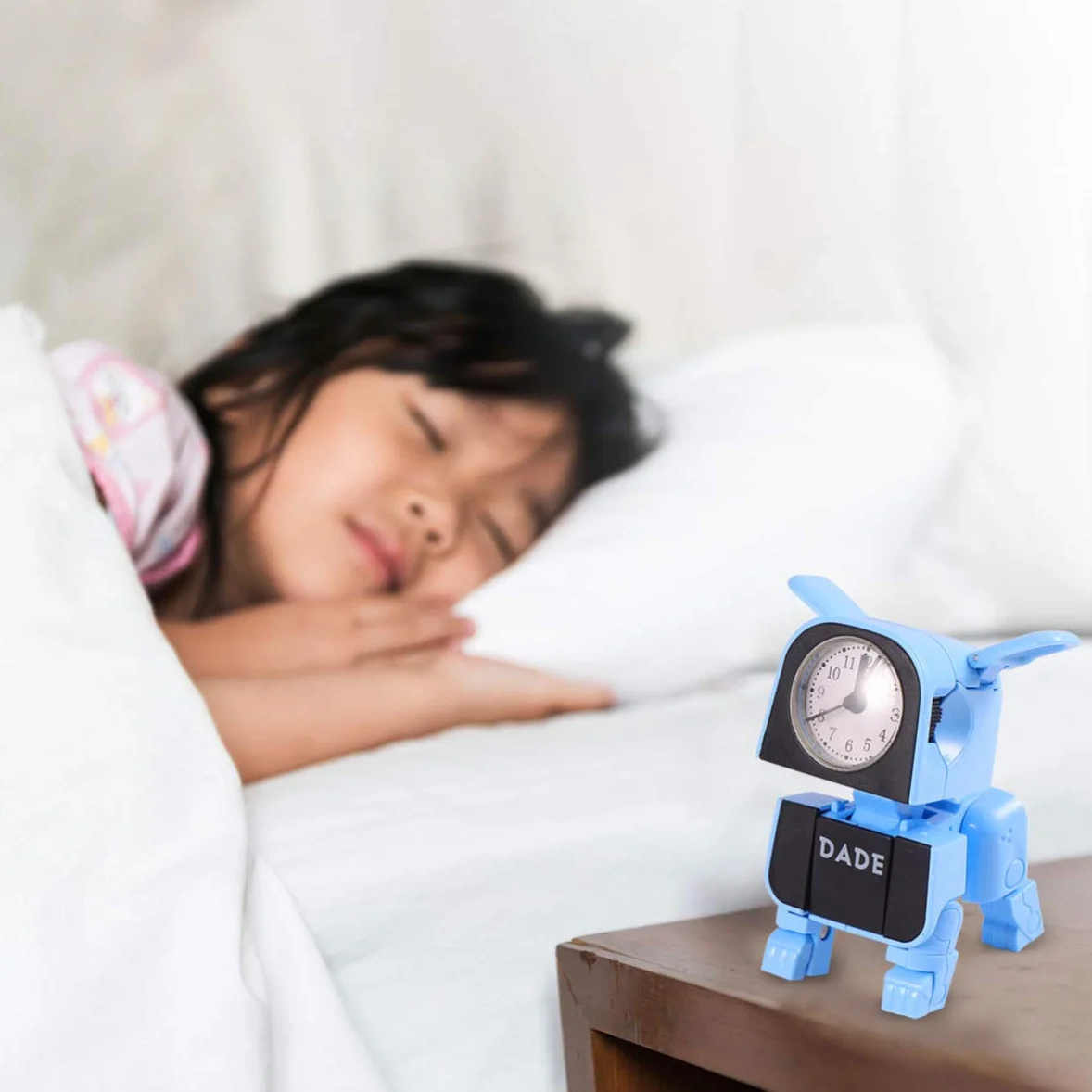 Zegar Alarmowy Kształcie Robota Dla Wielofunkcyjny Elektroniczny Zegar Dekoracyjny Do Pokoju Niebieski Piesek