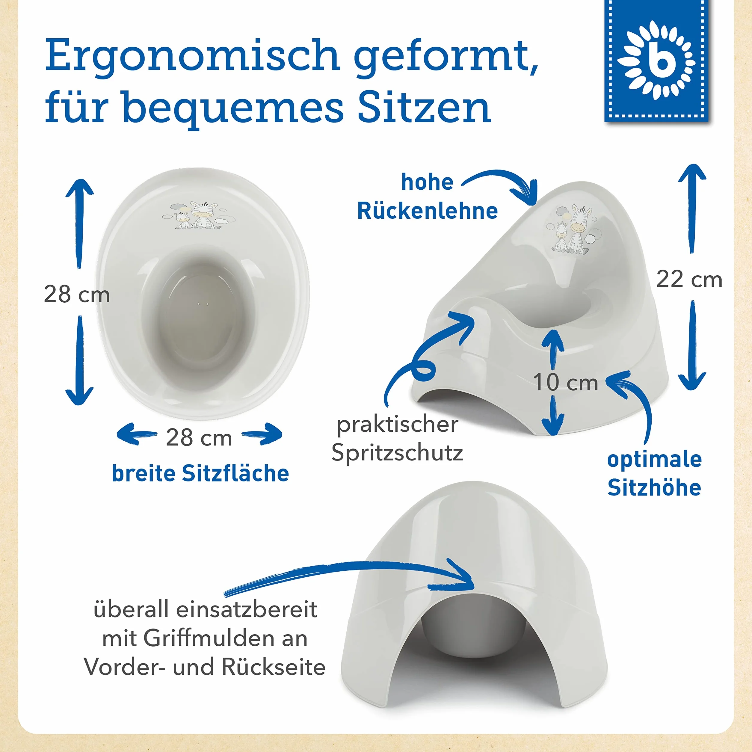 Bieco Nocnik z muzyką | nocnik dla dzieci od 1 roku życia | Toaleta dla niemowląt | Toaleta treningowa Potty | nocnik dla dzieci od 2 lat Toaleta dla dzieci