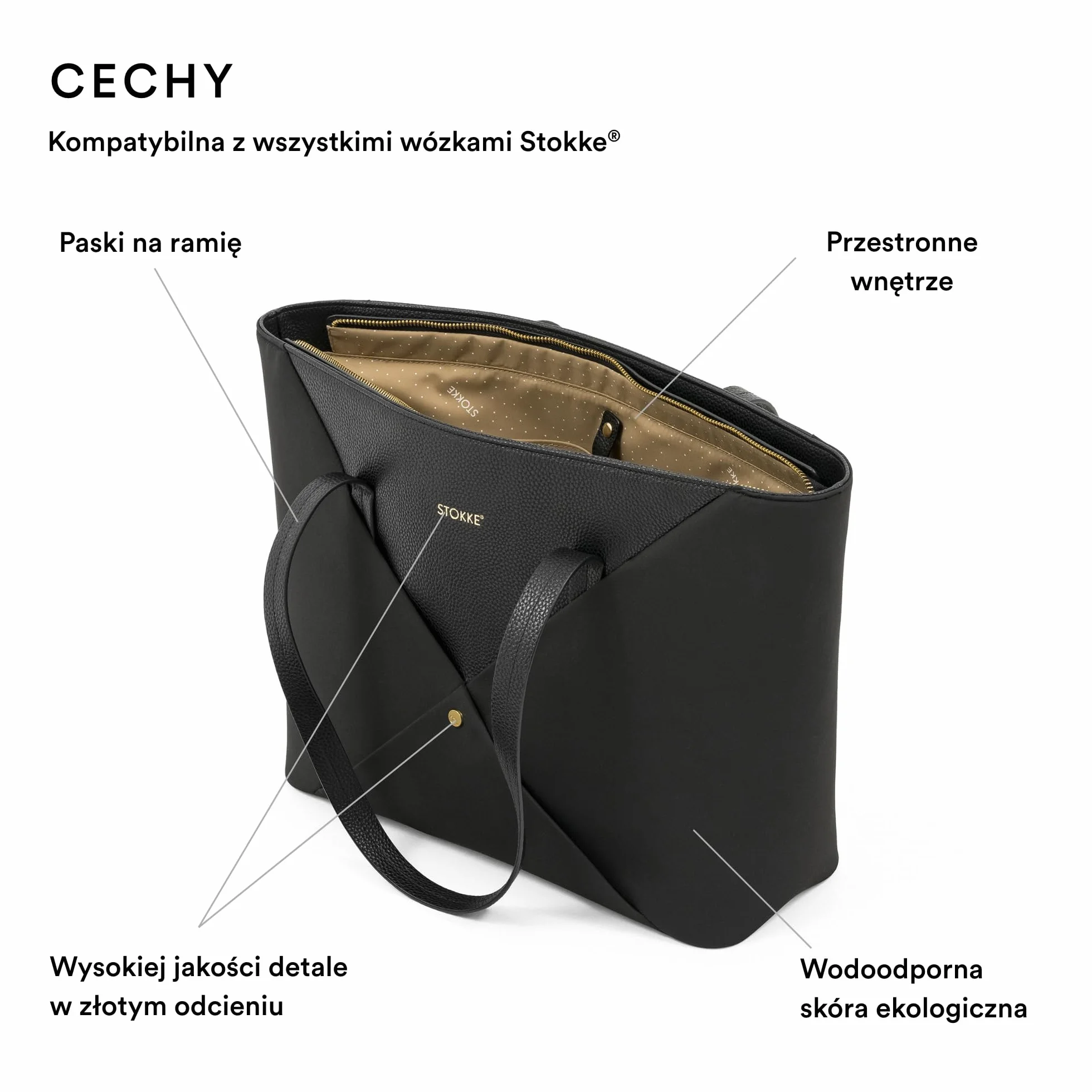 Stokke Xplory X torba do przewijania, może służyć jako torba na ramię lub plecak, zawiera składaną matę do przewijania i torbę, UPF 50+, wodoodporna, łatwa do czyszczenia