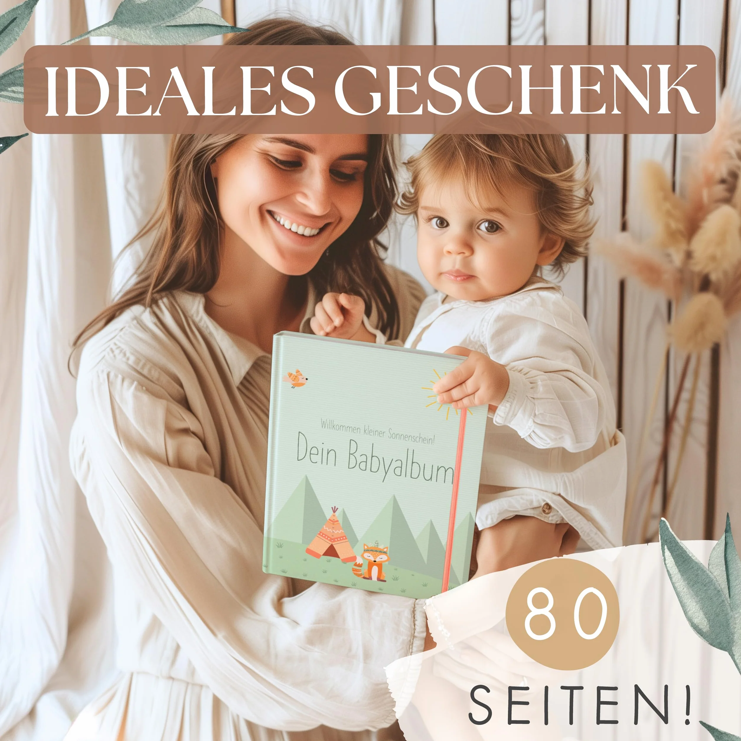TWIVEE Babyalbum Babybuch zum Eintragen Mädchen und Jungen Erinnerungsbuch erstes Jahr